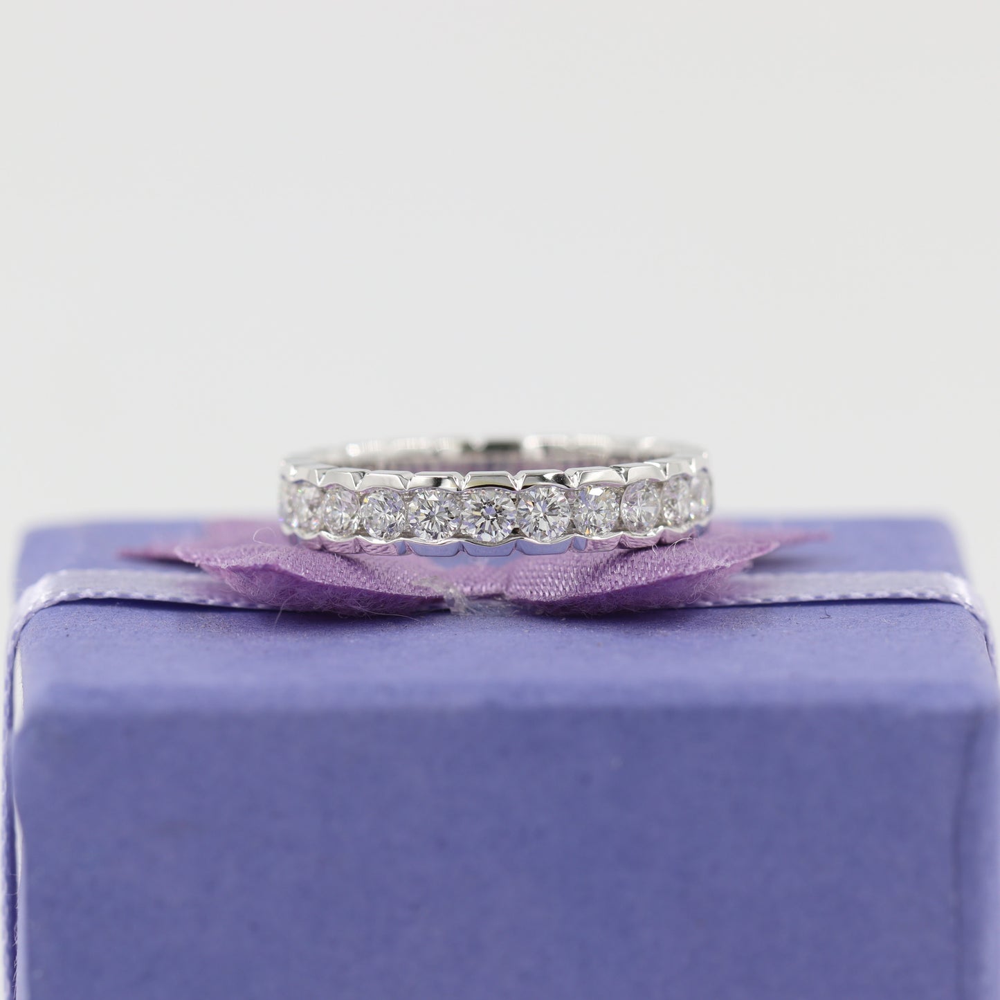 Full Eternity Diamond Wedding Band/Channel Set 2ct Diamond Ring /Full Eternity Stackable Ring/Diamond Wedding Ring/Gift for her