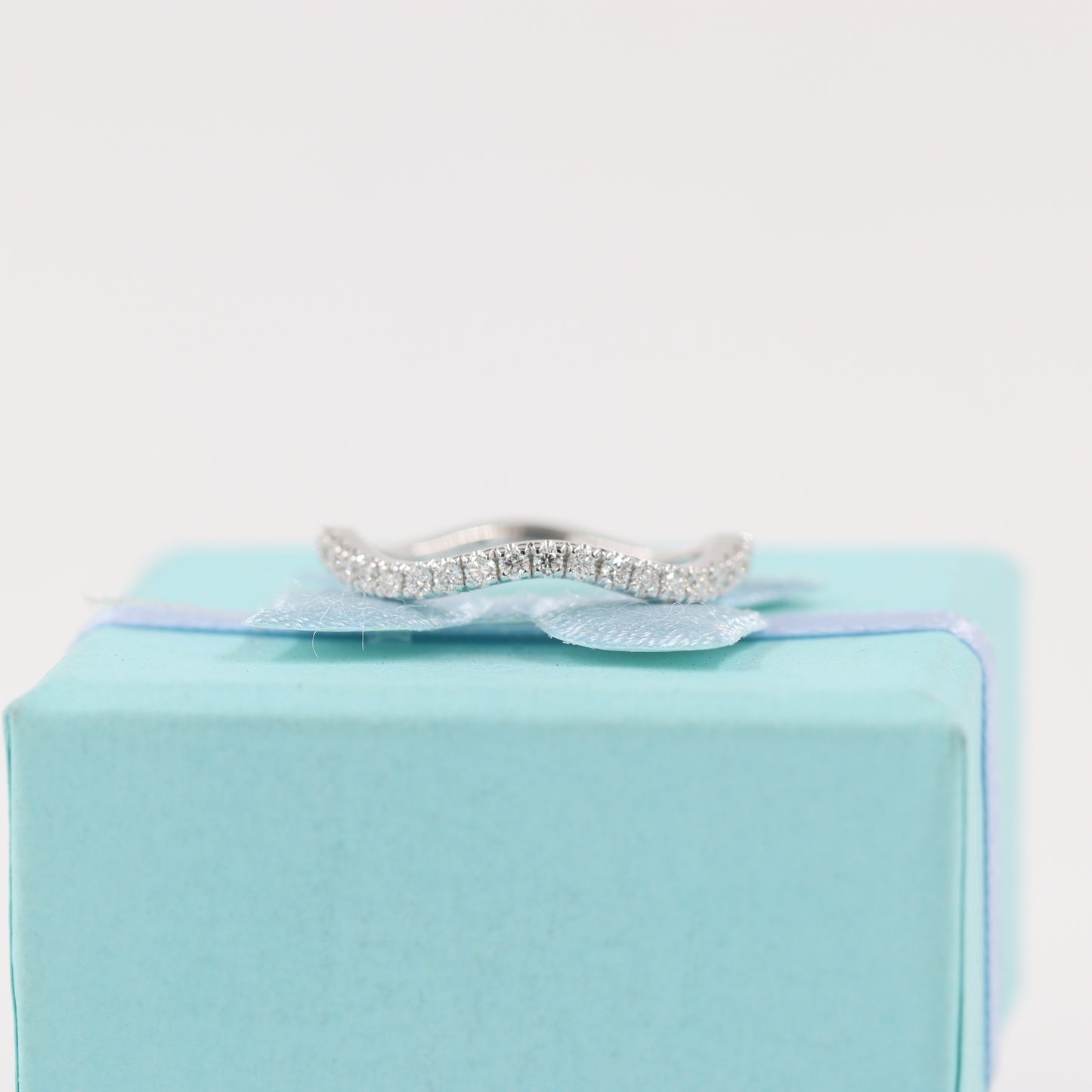 Curved Full Diamond Wedding Band/14k Diamond Matching Band/ Dainty Diamond Wedding Ring/ Simple Delicate Stacking Ring/ Gift for her