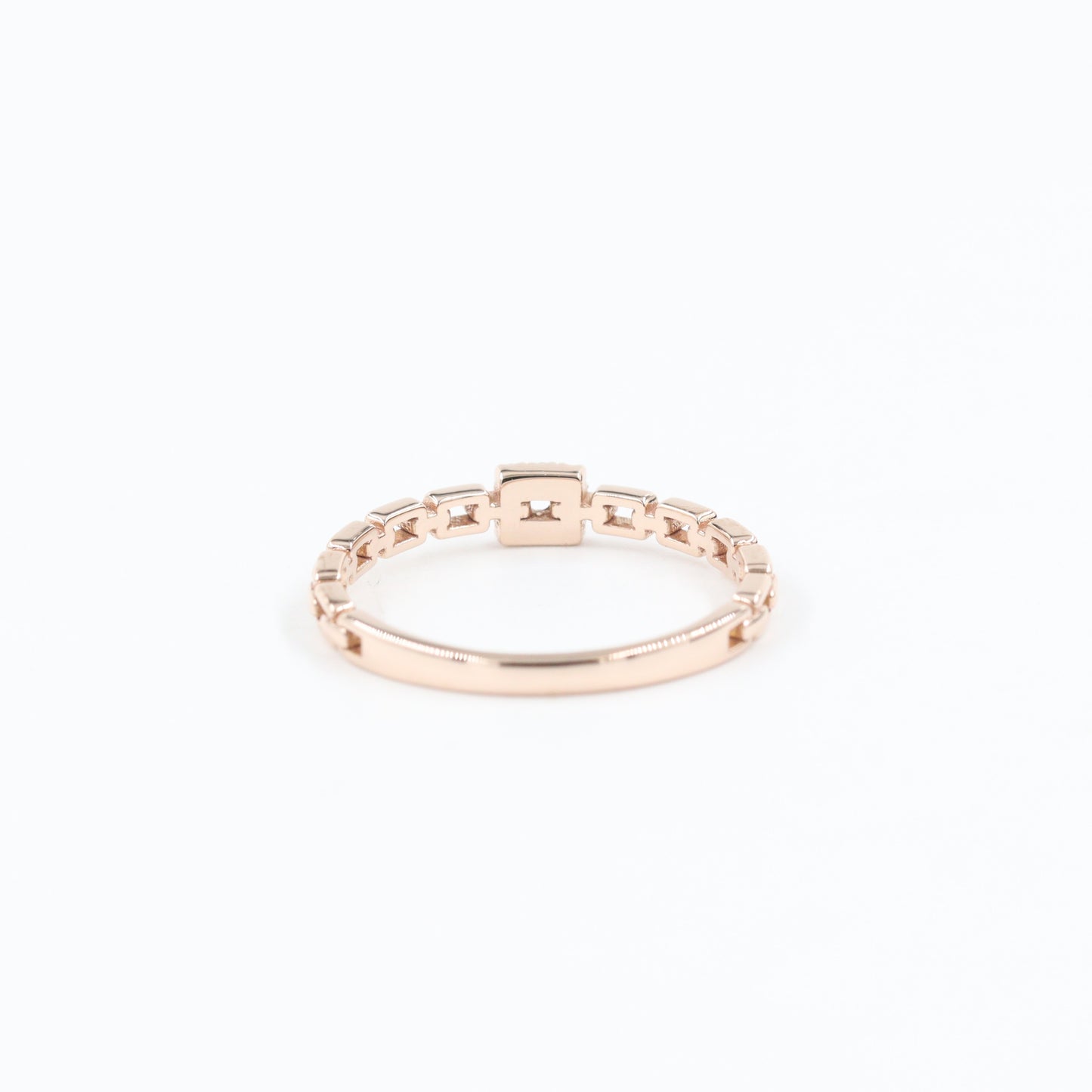 Diamond Chain Ring /Diamond Ring/ 14K Solid Gold Diamond Chain Shape Ring /Square Diamond Ring / Unique Ring /Minimalist Ring / Promise ring