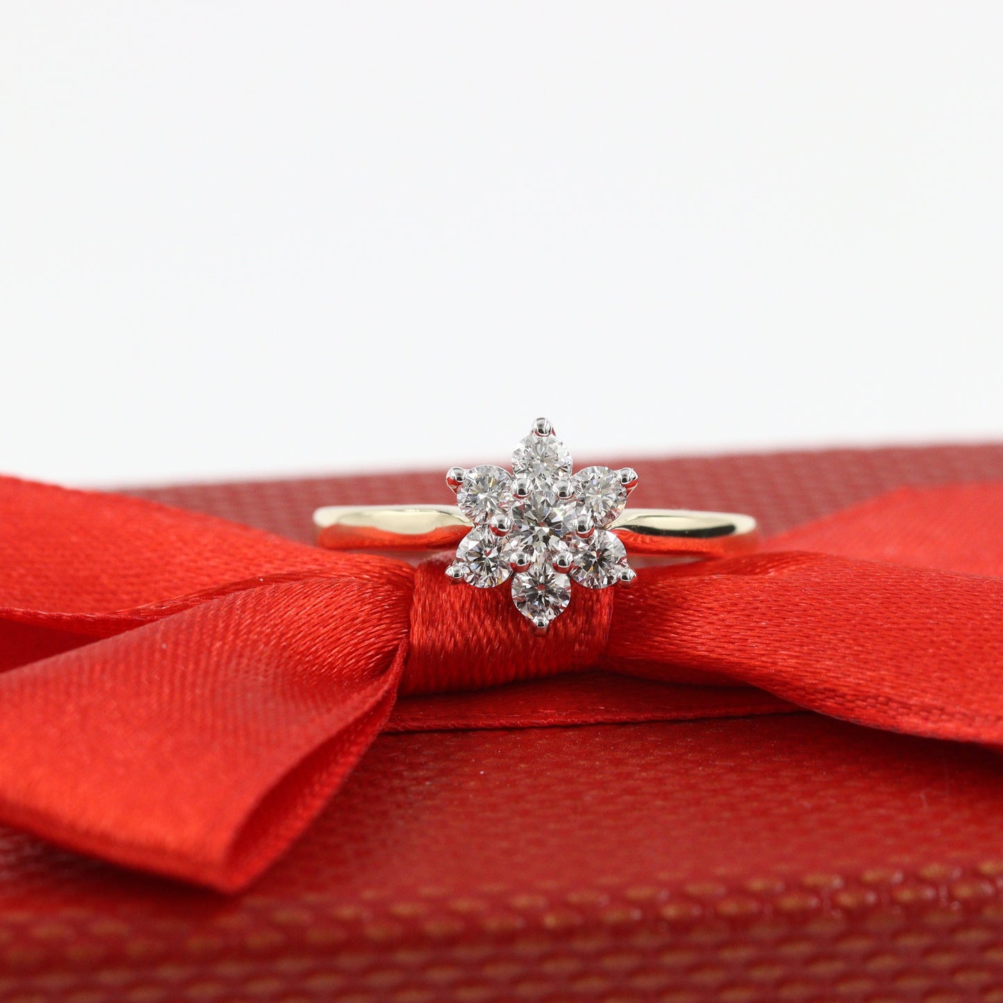 Flower engagement Diamond Ring / Natural Diamond Anniversary Ring/ flower ring/ Unique Engagement Ring / Anniversary Ring / Girt for her