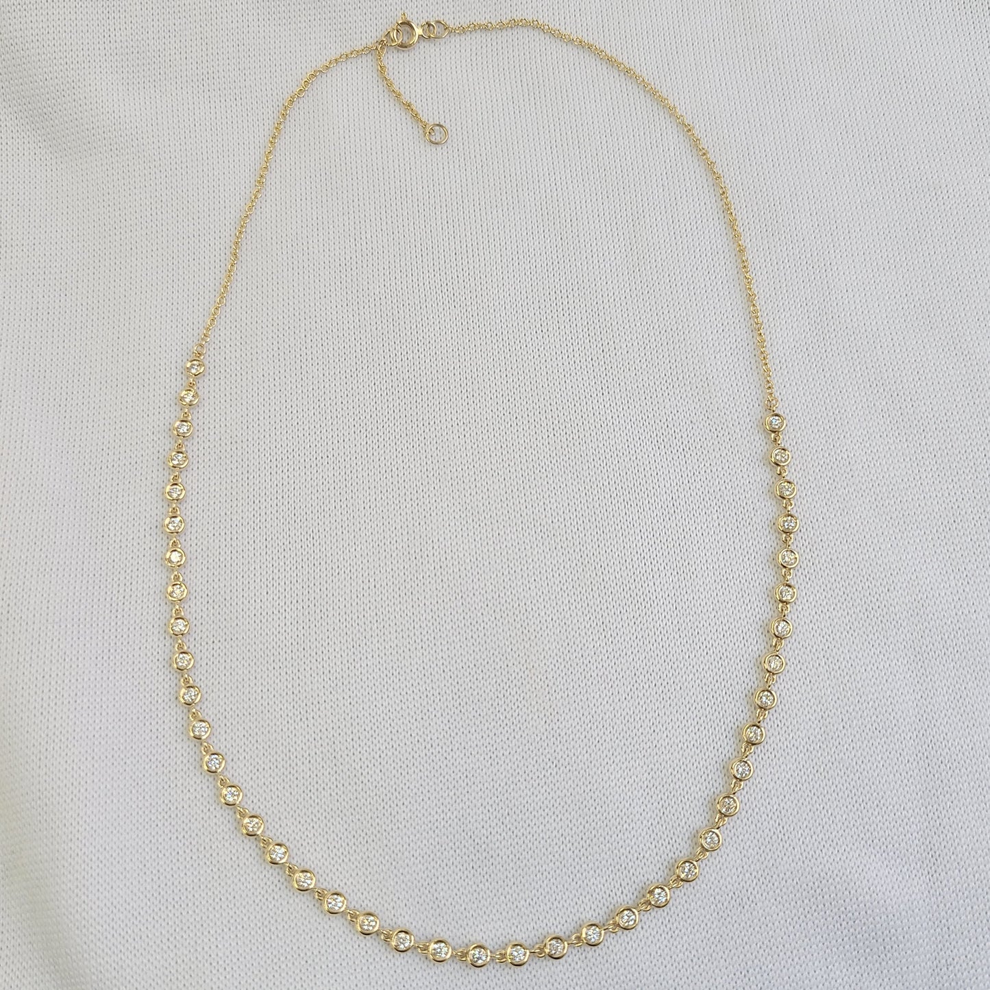 Half Way Round Diamond Bezel Tennis Necklace/Diamond Bezel setting Tennis Necklace/Diamond Tennis Necklace/anniversary gift