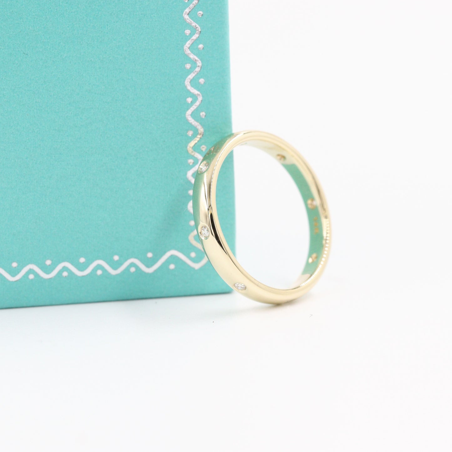 Handmade 14K Gold  Natural Diamond Wedding Band: Comfort Fit Eternity 3mm Ring- Anniversary gift