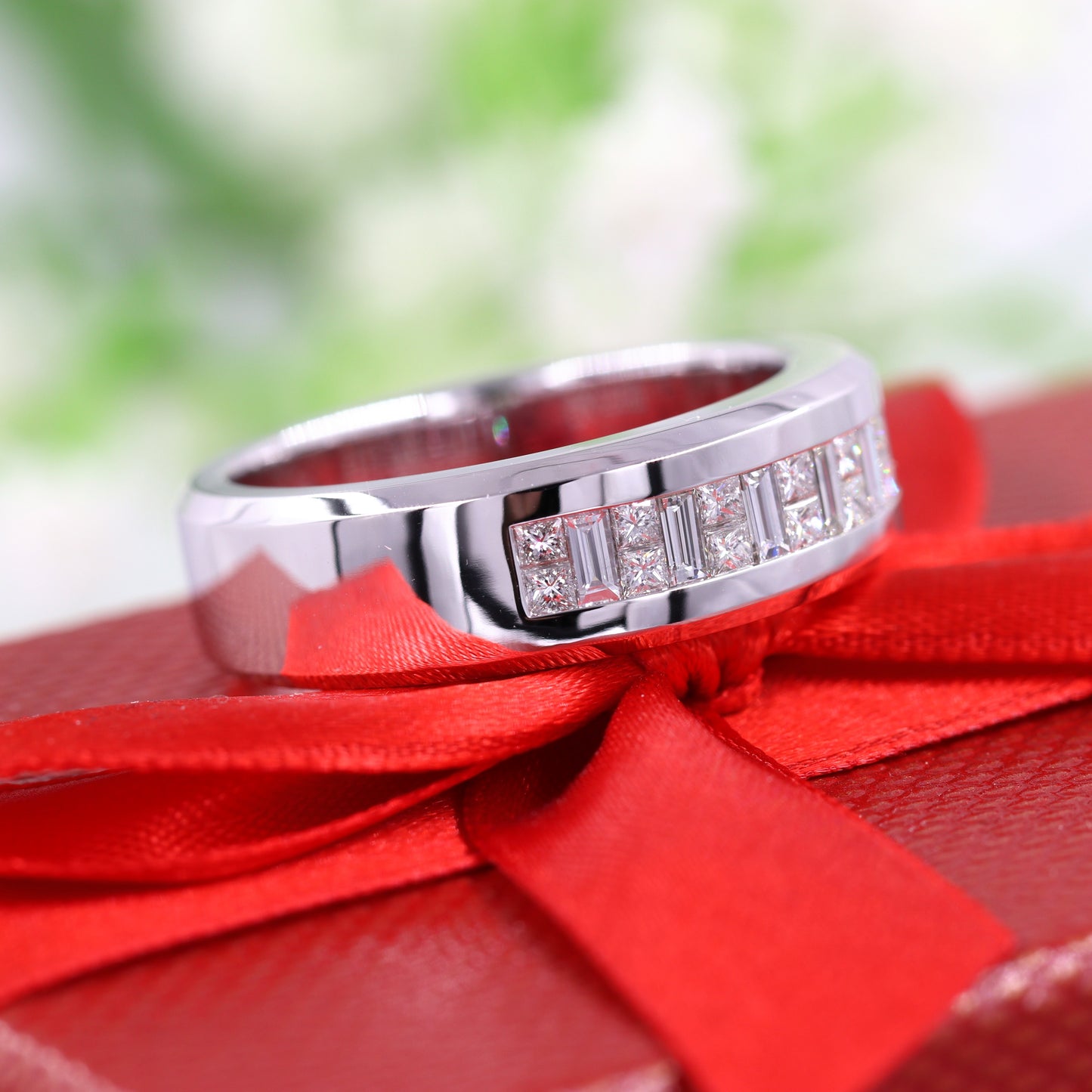 Invisible Set Half 1.2ct Diamond Eternity wedding Ring/ Brilliant Diamond Anniversary Ring /Diamond Engagement Ring/Gift Diamond Ring