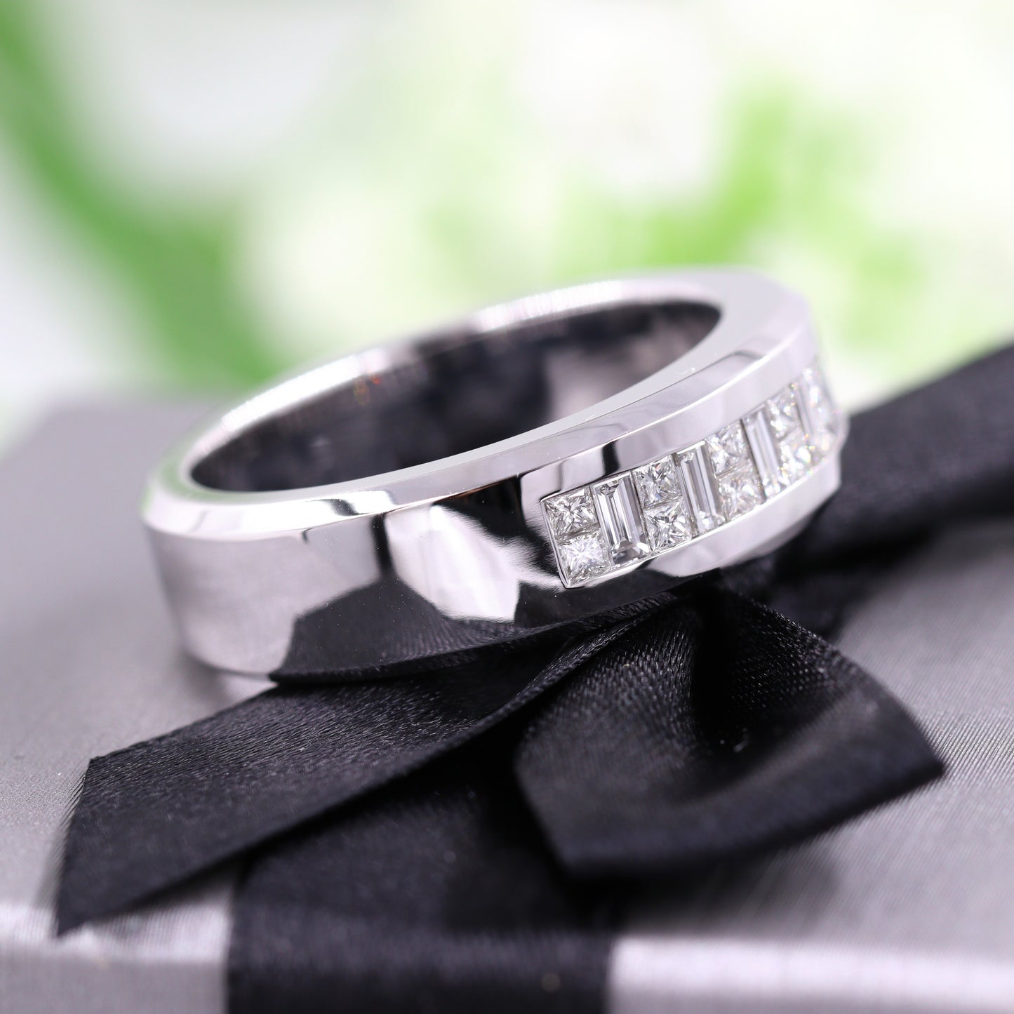 Invisible Set Half 1.2ct Diamond Eternity wedding Ring/ Brilliant Diamond Anniversary Ring /Diamond Engagement Ring/Gift Diamond Ring