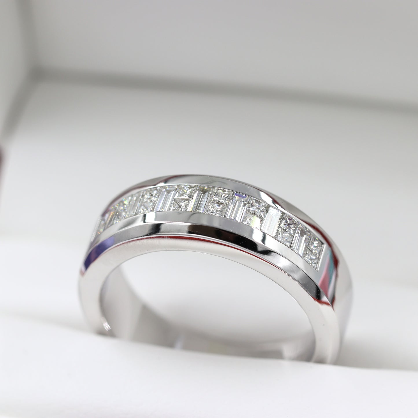 Invisible Set Half 1.2ct Diamond Eternity wedding Ring/ Brilliant Diamond Anniversary Ring /Diamond Engagement Ring/Gift Diamond Ring