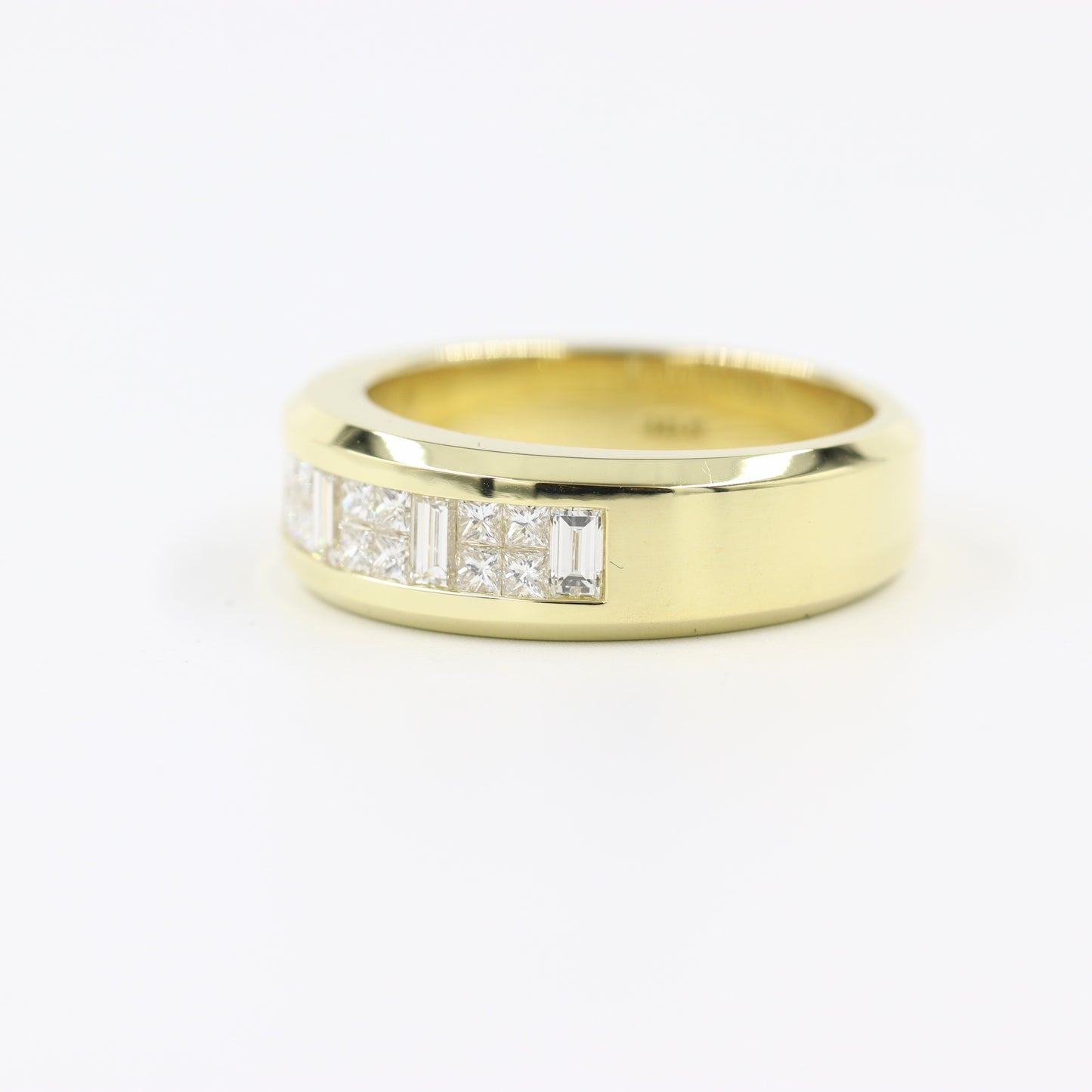 Invisible Set Half 1.4ct Diamond Eternity Ring /Brilliant and Princess Cut Diamond Anniversary Ring /18K gold wedding Ring