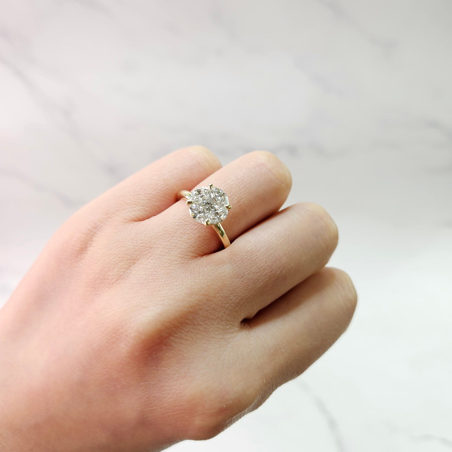 Unique Diamond Ring/ 1ct Center Diamond engagement Ring/9.3mm Actual Total 1ct Center Diamond Ring/Anniversary ring/Stackable Diamond Ring