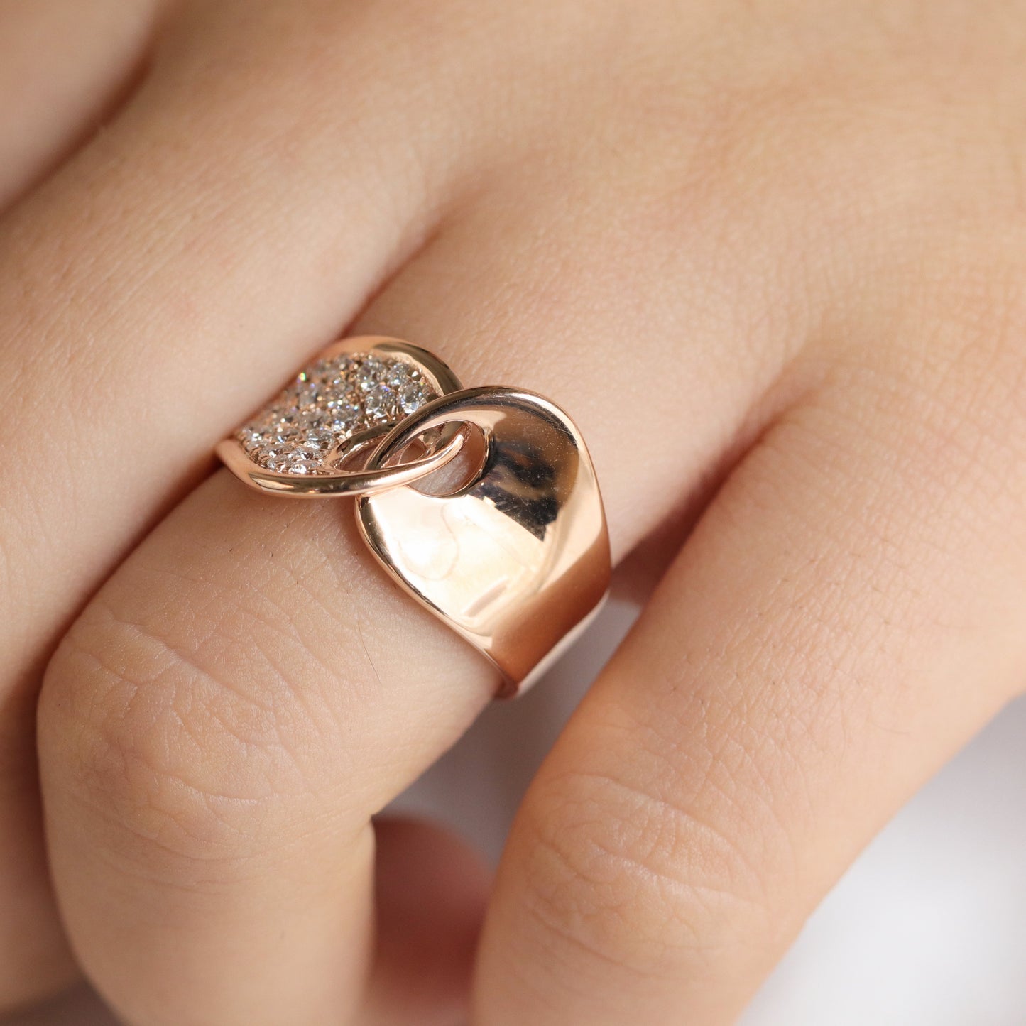 14K gold Natural Diamond Ring /Unique Twist Cluster Diamond Ring / 18K gold Cluster Diamond Ring /Gift for her / Anniversary Gift