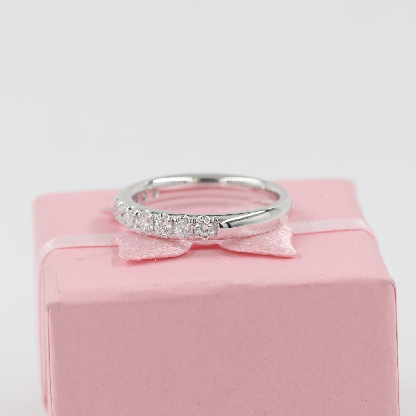 Half Eternity Diamond Wedding Band/Width 3.1mm Diamond Band/Natural Diamond Band/Stackable Half Eternity Diamond Ring/Anniversary Gift