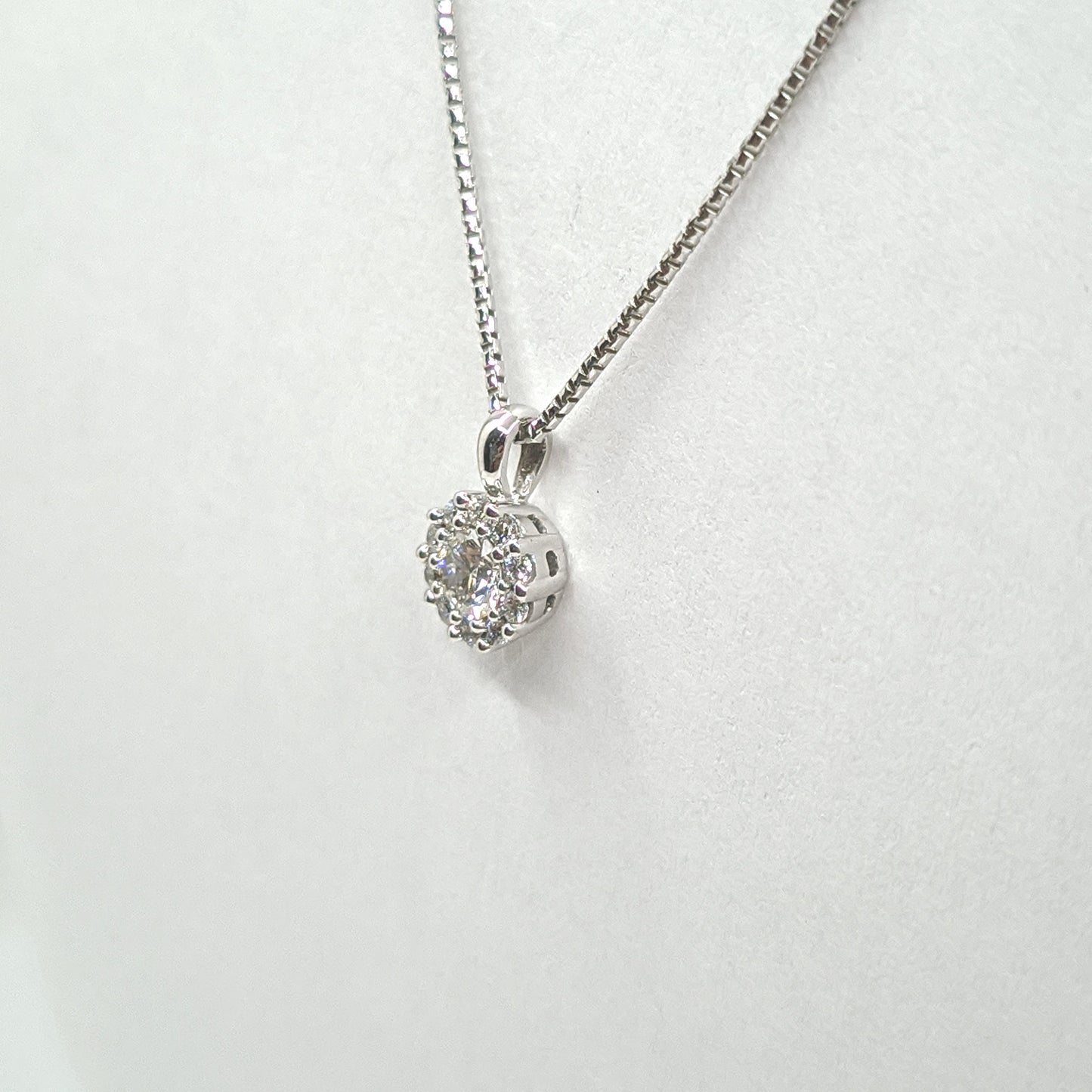 Round Diamond Pendant/ Diamond Cluster / Natural White Diamond Pendent / 14K Gold Diamond Necklace Anniversary Gift /Gift for Her