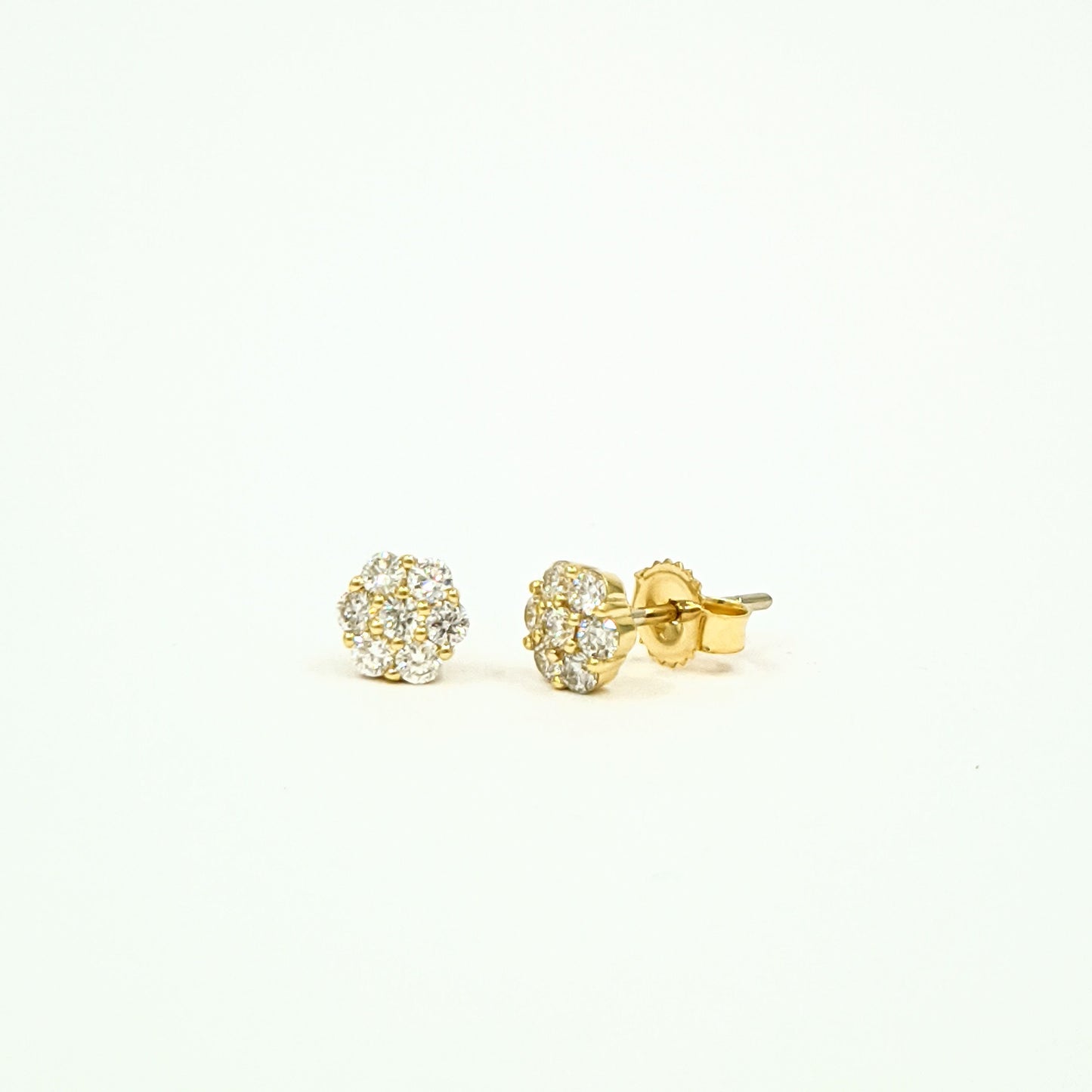 Natural Diamond Flower Earrings/ Diamond Stud Flower Earrings/ 14k gold Diamond Earring/ dainty Diamond Earring/ Anniversary gift