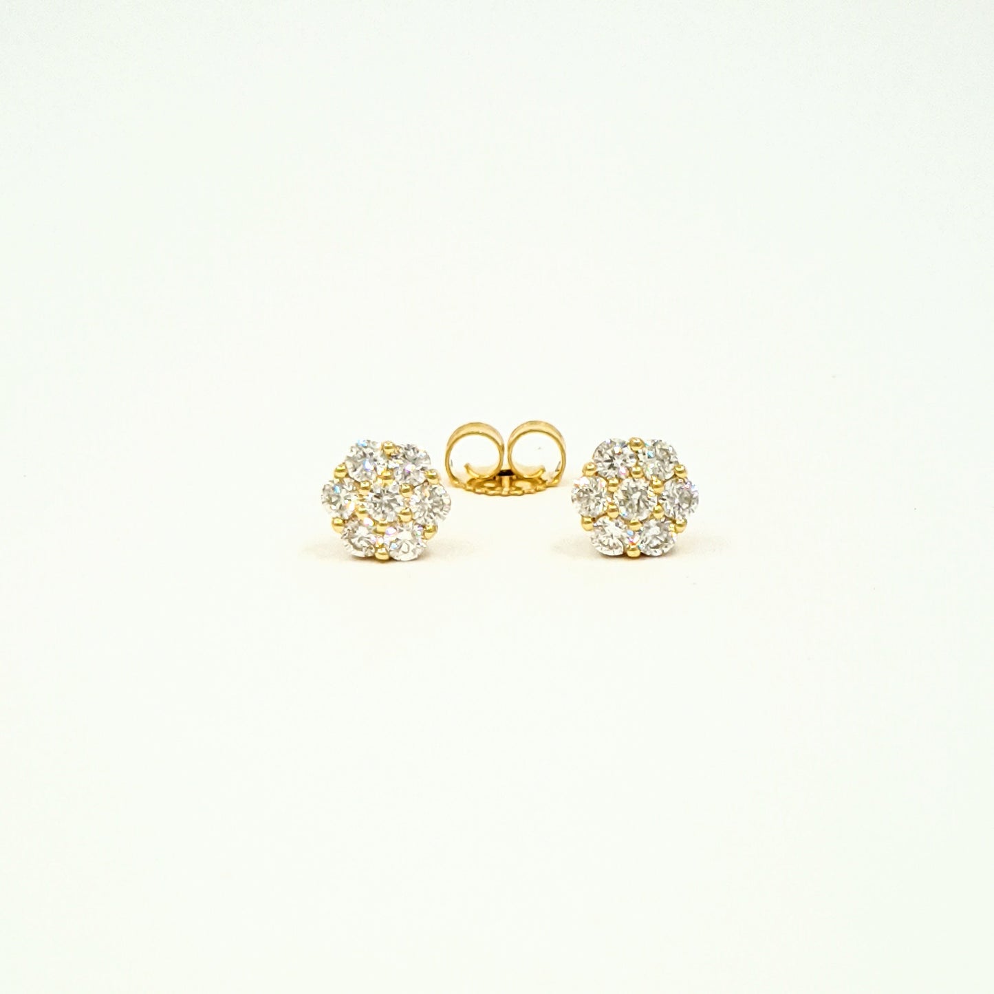 Natural Diamond Flower Earrings/ Diamond Stud Flower Earrings/ 14k gold Diamond Earring/ dainty Diamond Earring/ Anniversary gift