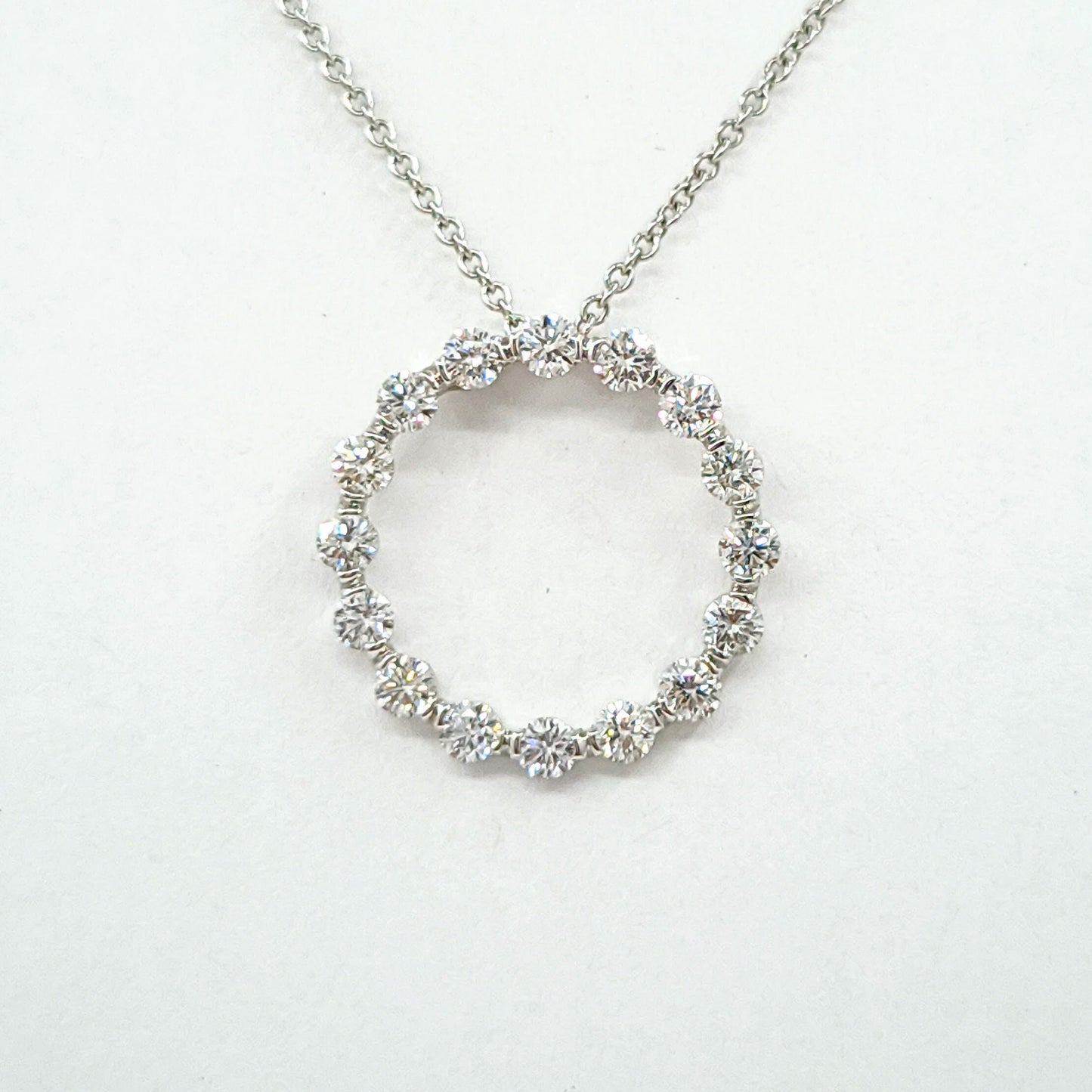1ct Round Natural Diamond Pendant/Eternity Diamond Necklace/Circle Necklace/14K Gold Simple Necklace/Anniversary Gift/Gift for Her