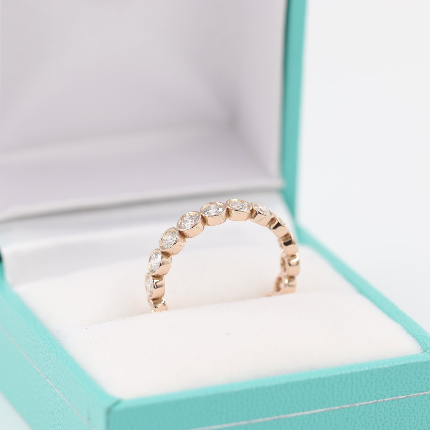 Stackable Bezel Setting Full Eternity Natural Diamond Band/Diamond Eternity wedding band/Anniversary Ring