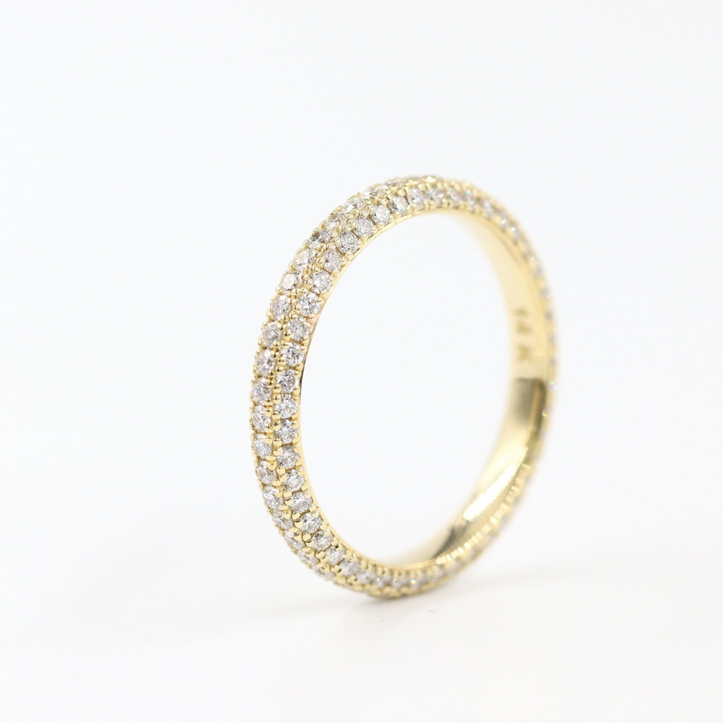 14K Gold Full Eternity Lab Diamond 3.0mm Matching Wedding Band - Anniversary Ring