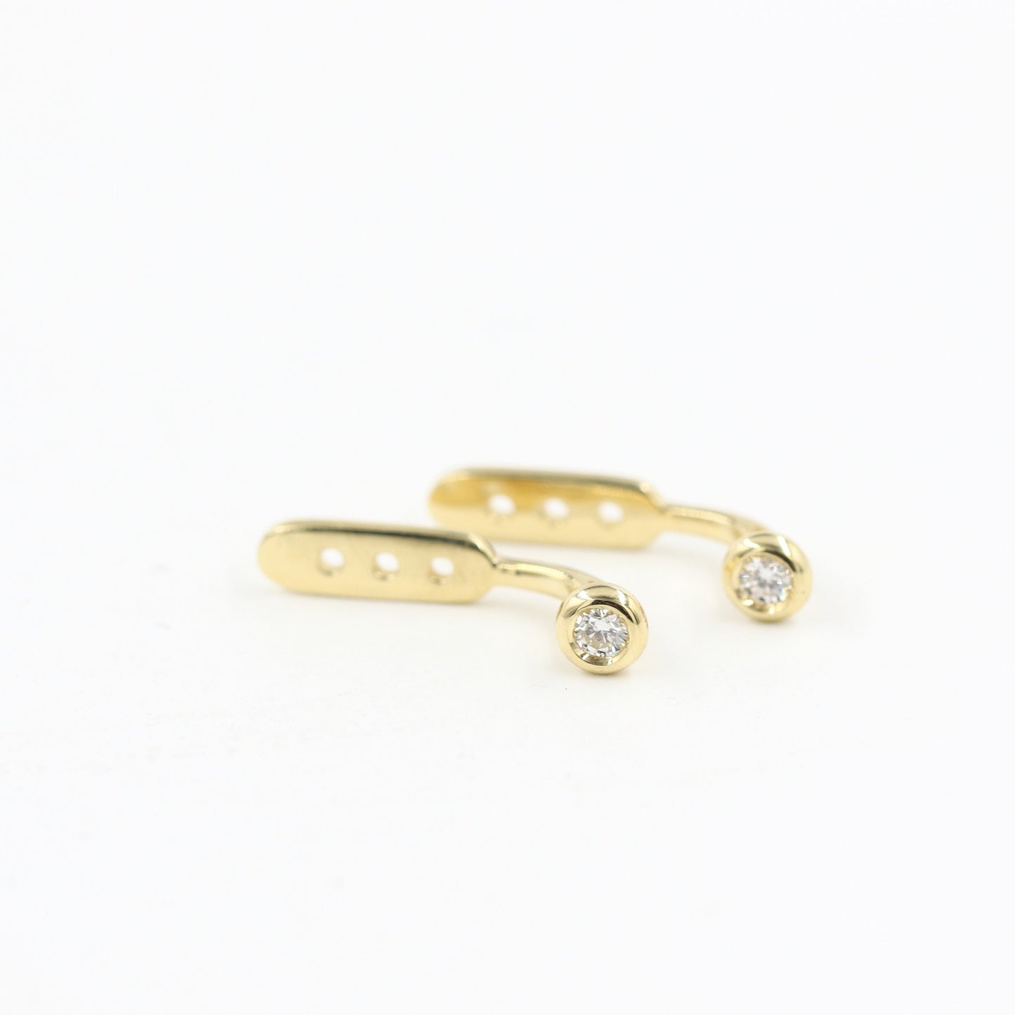 Natura Diamond Jacket Earring/14K gold Bezel Set Diamond Earring/Ear Jacket Earring/Diamond Earring/Single or Pair Earrings/Anniversary gift