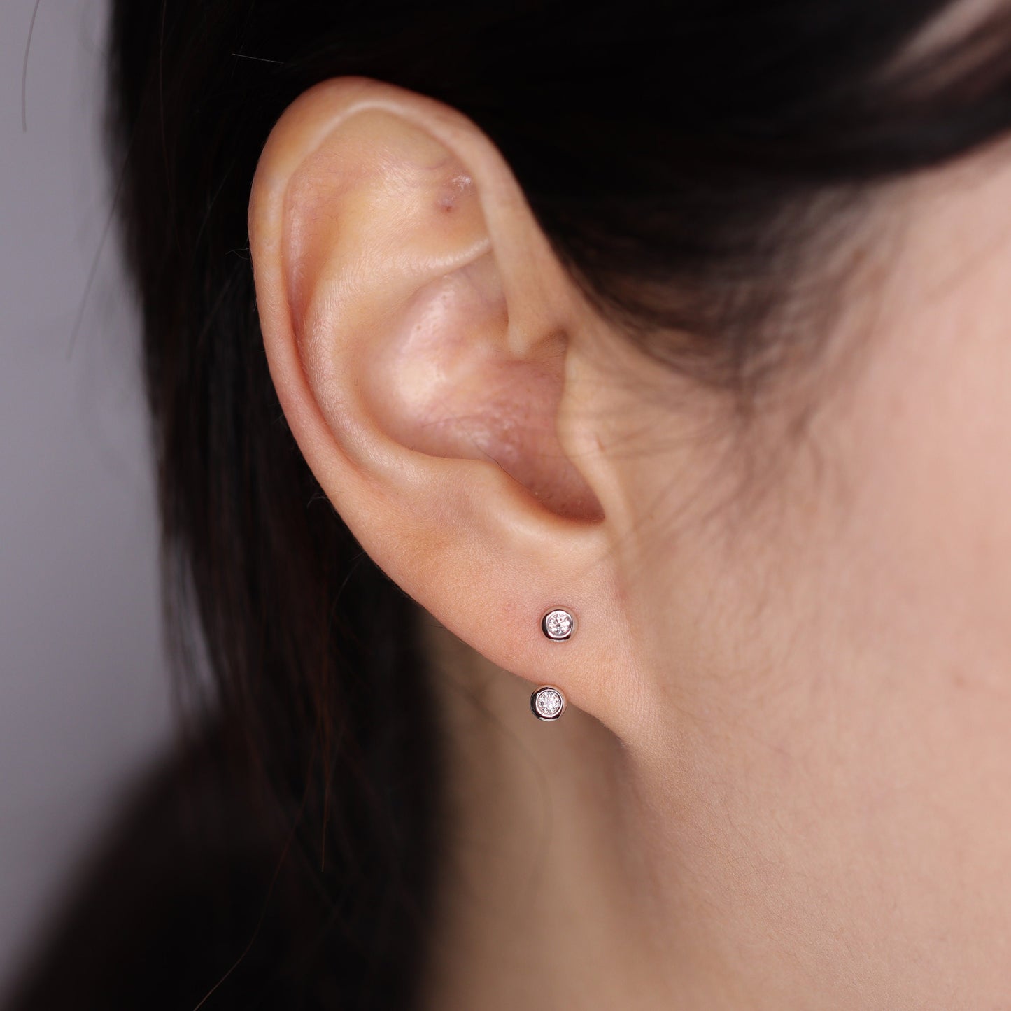 Natura Diamond Jacket Earring/14K gold Bezel Set Diamond Earring/Ear Jacket Earring/Diamond Earring/Single or Pair Earrings/Anniversary gift