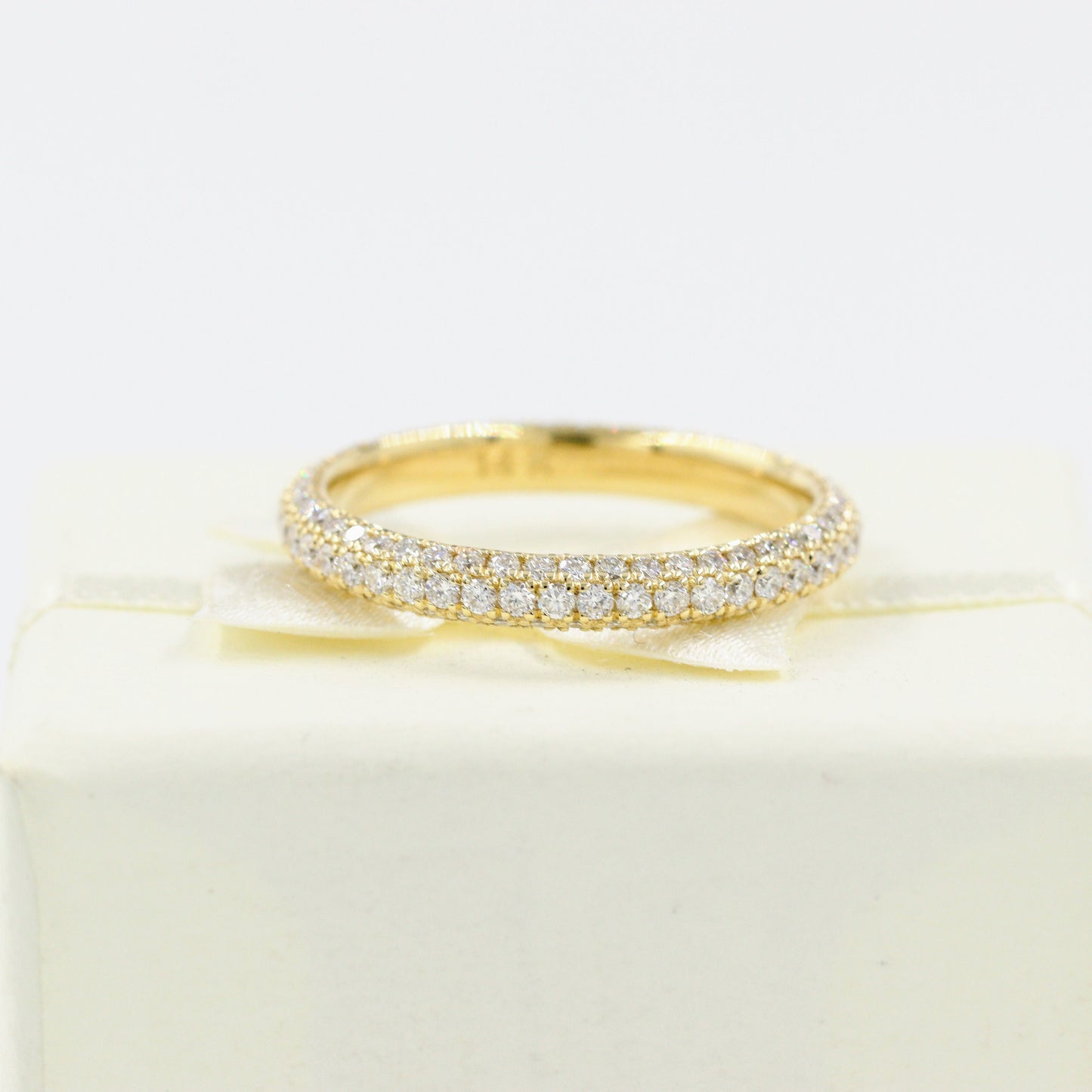 14K Gold Full Eternity Lab Diamond 3.0mm Matching Wedding Band - Anniversary Ring
