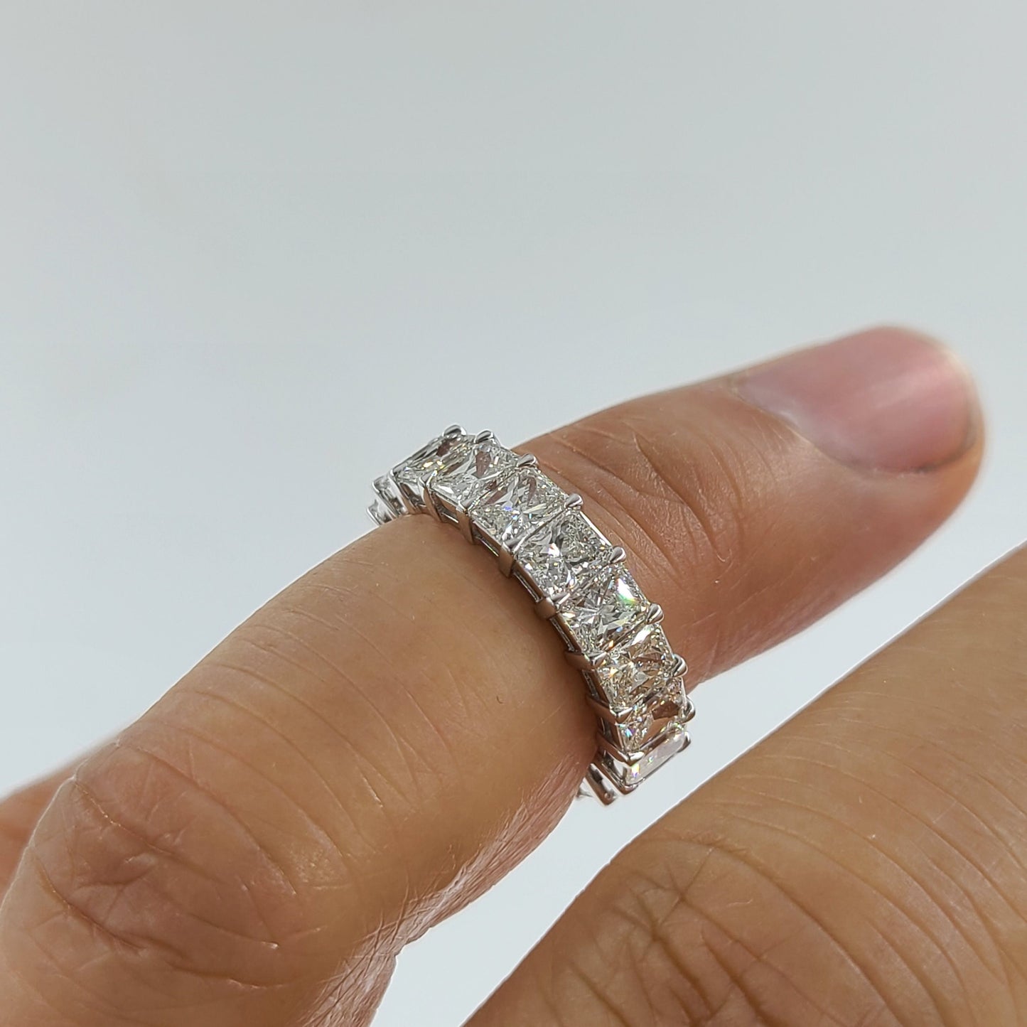 Radiant Cut 5.7ct Diamond Wedding Band/Full Eternity Wedding Ring/Stackable Eternity Diamond Band/Radiant Cut Full Eternity Diamond Band