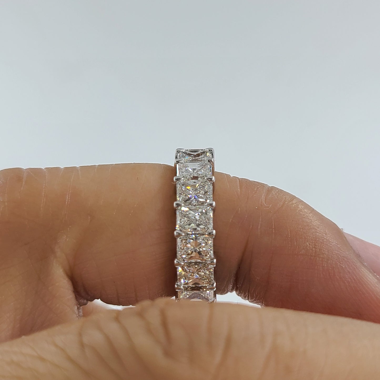 Radiant Cut 5.7ct Diamond Wedding Band/Full Eternity Wedding Ring/Stackable Eternity Diamond Band/Radiant Cut Full Eternity Diamond Band