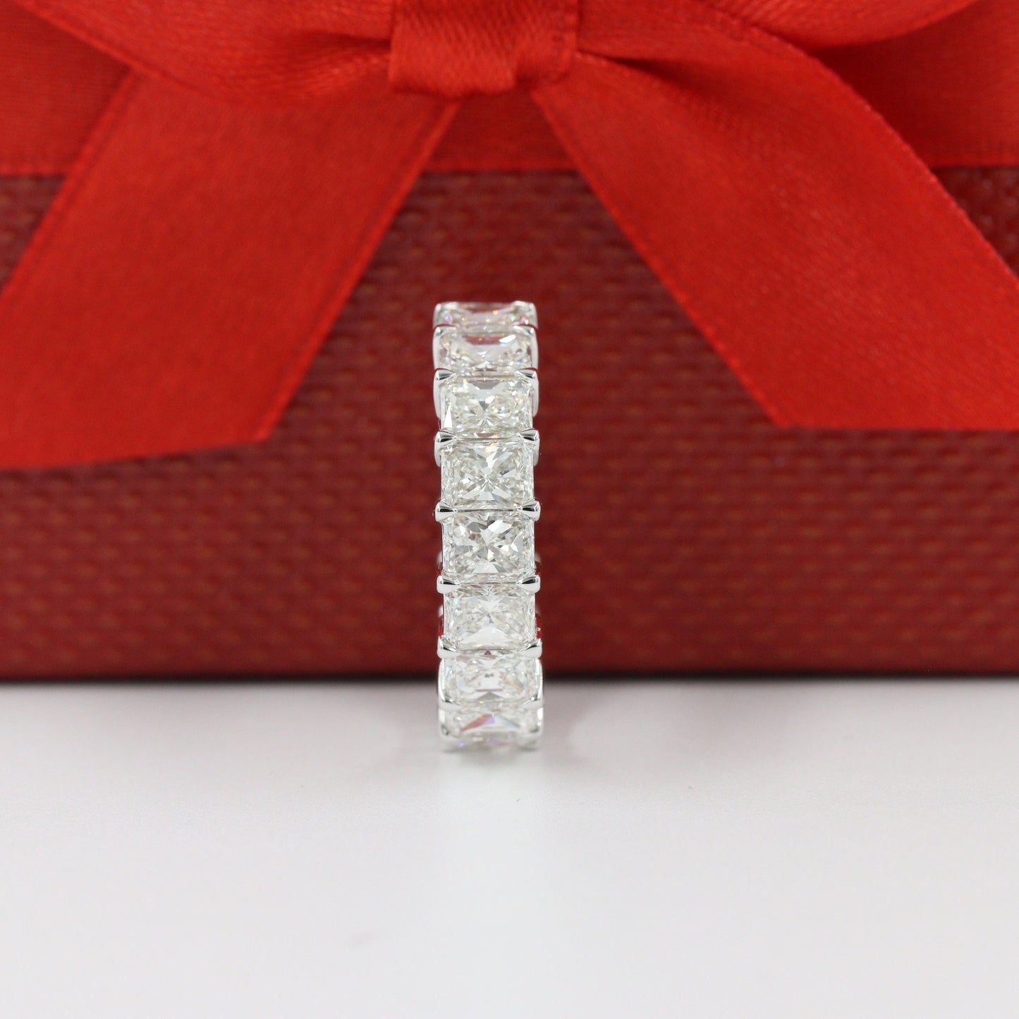 Radiant Cut 5.7ct Diamond Wedding Band/Full Eternity Wedding Ring/Stackable Eternity Diamond Band/Radiant Cut Full Eternity Diamond Band