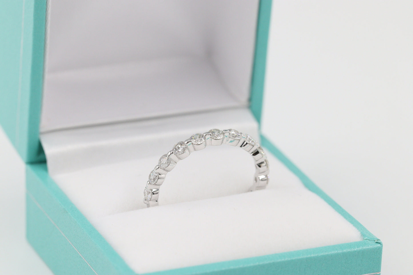 1ct Diamond Ring/13stones diamond Wedding Band/Stackable Single Prong Diamond Ring/Half Eternity Diamond Ring/Gift for her/Anniversary Gift