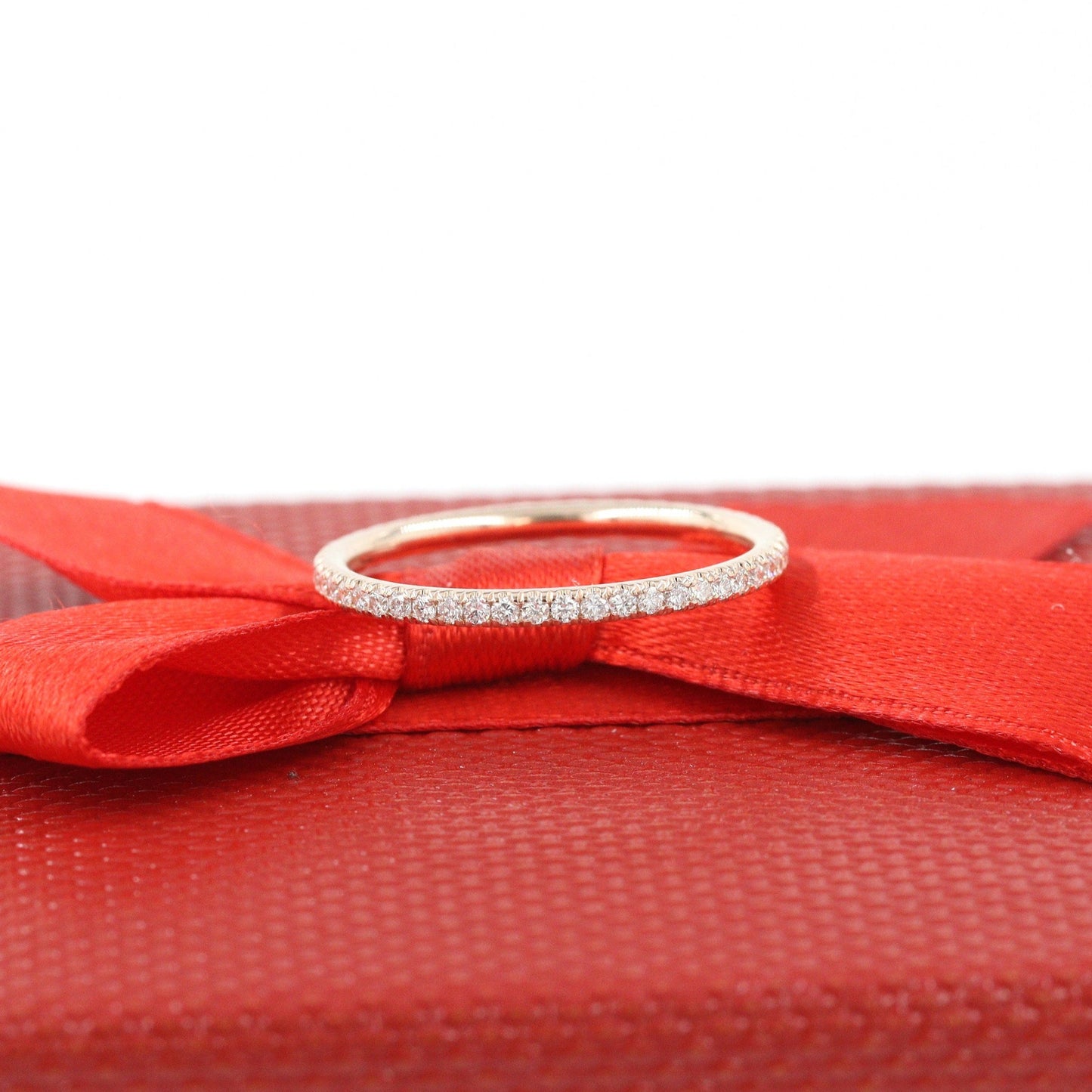 Full Diamond Band/Stackable Eternity Round Diamond Width 1.6mm Wedding Band/ Diamond Minimalist Ring/Anniversary Gift/Stackable Ring