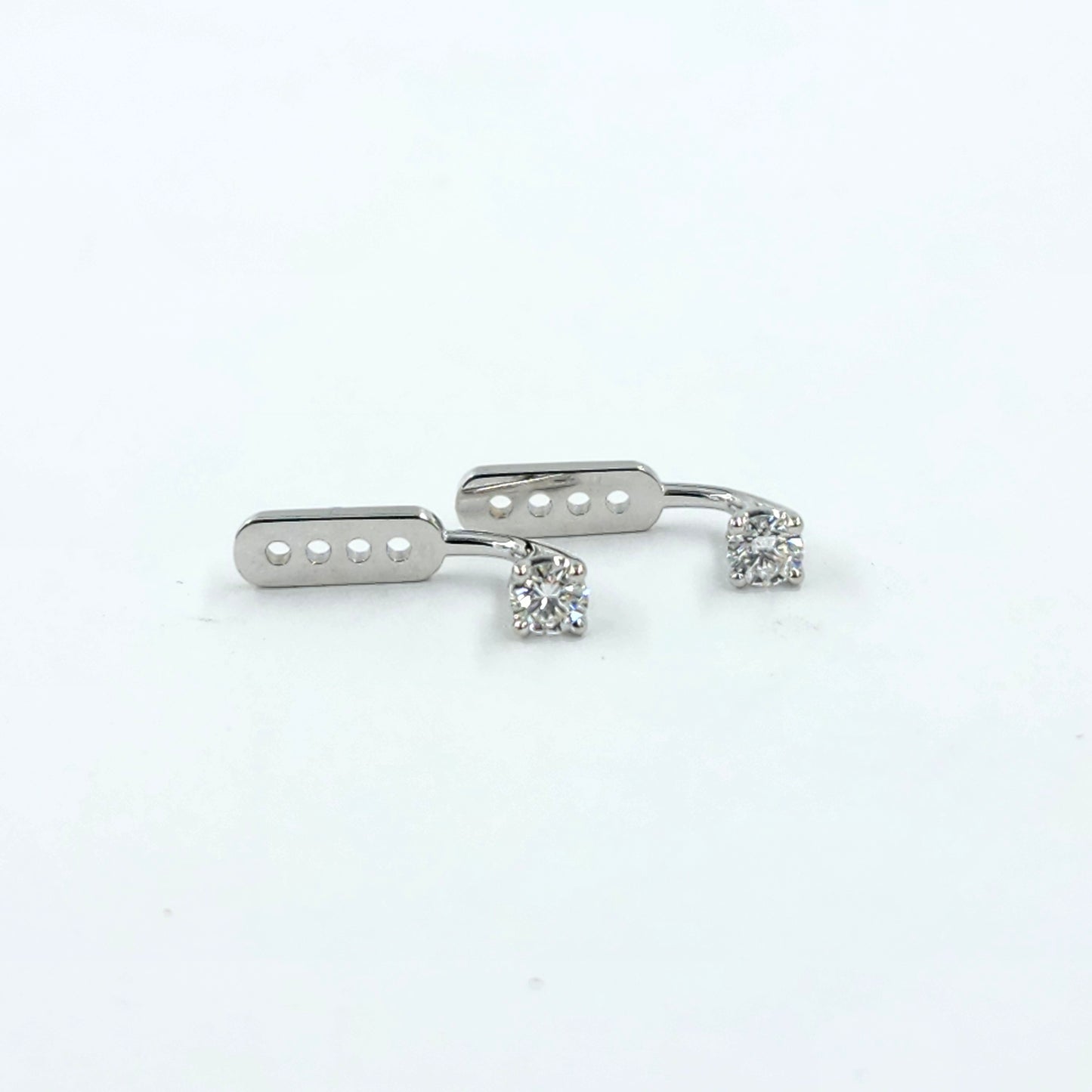 14K Gold Natural Diamond Jacket Earring : 0.11ct Four Prong Setting earring jacket  - Anniversary gifts
