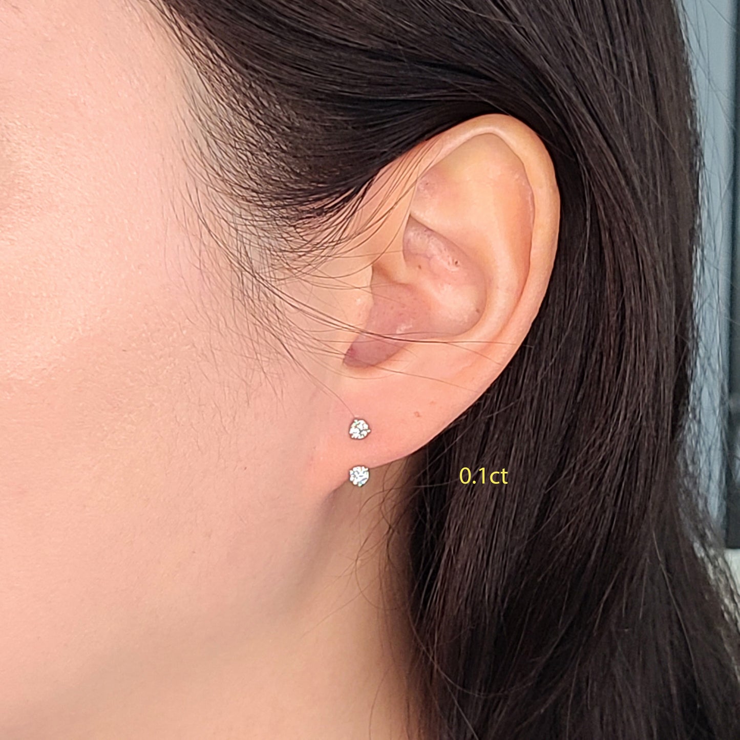 Diamond Jacket Pair Earrings / Three Prong Set Round  Diamond Earrings / Ear Jacket Earrings / Jacket earring only / Single or Pair Earrings
