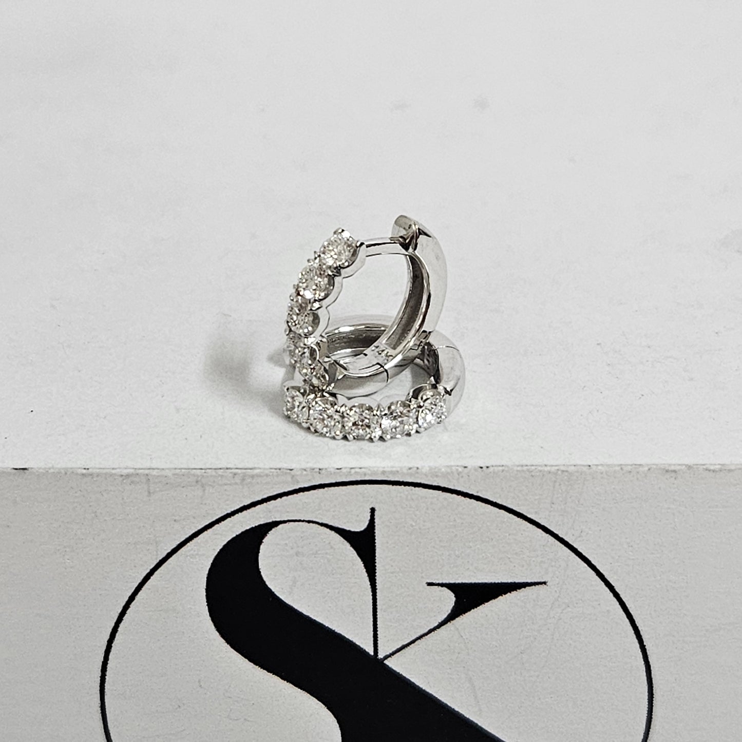 0.4ct Diamond Diameter 12.2mm Earrings/ Hoop Earring Pair/ 14K,18K Natural Diamond Hoop Earrings/ Anniversary gift /Gift for her