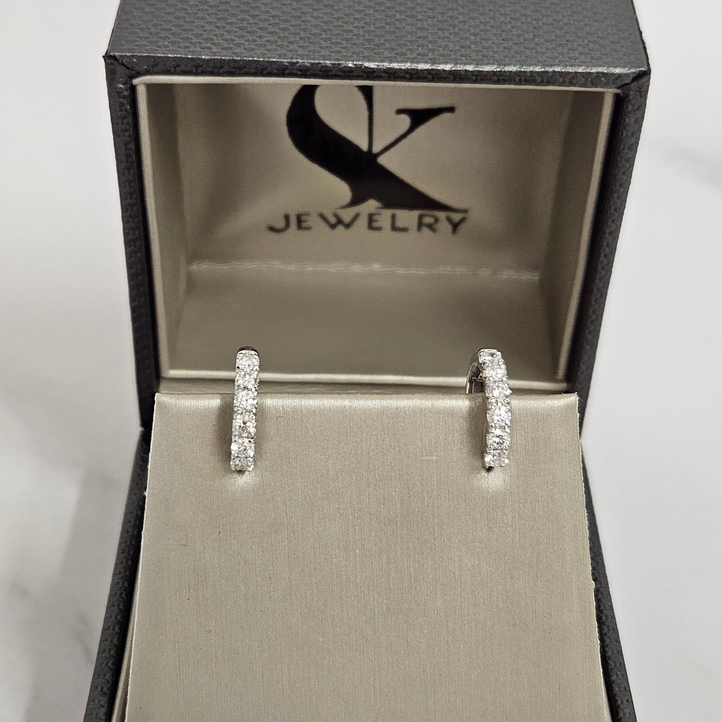 Diamond Diameter 13.5mm Earrings/ 0.5ct Diamond Huggie Hoops/  Diamond Huggies Earrings / Anniversary gift/ Hoop Earrings/ Gift for her
