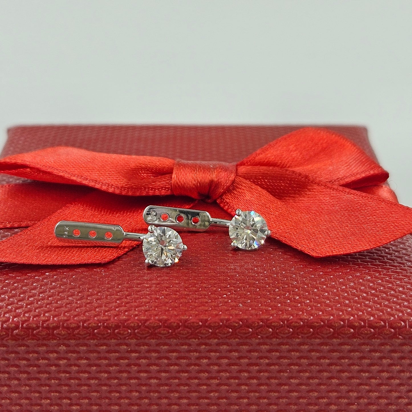 Natural Diamond Jacket Earrings/Three Prong Set Natural Diamond Earrings/Jacket earring only/Diamond Single or Pair Jacket Earrings