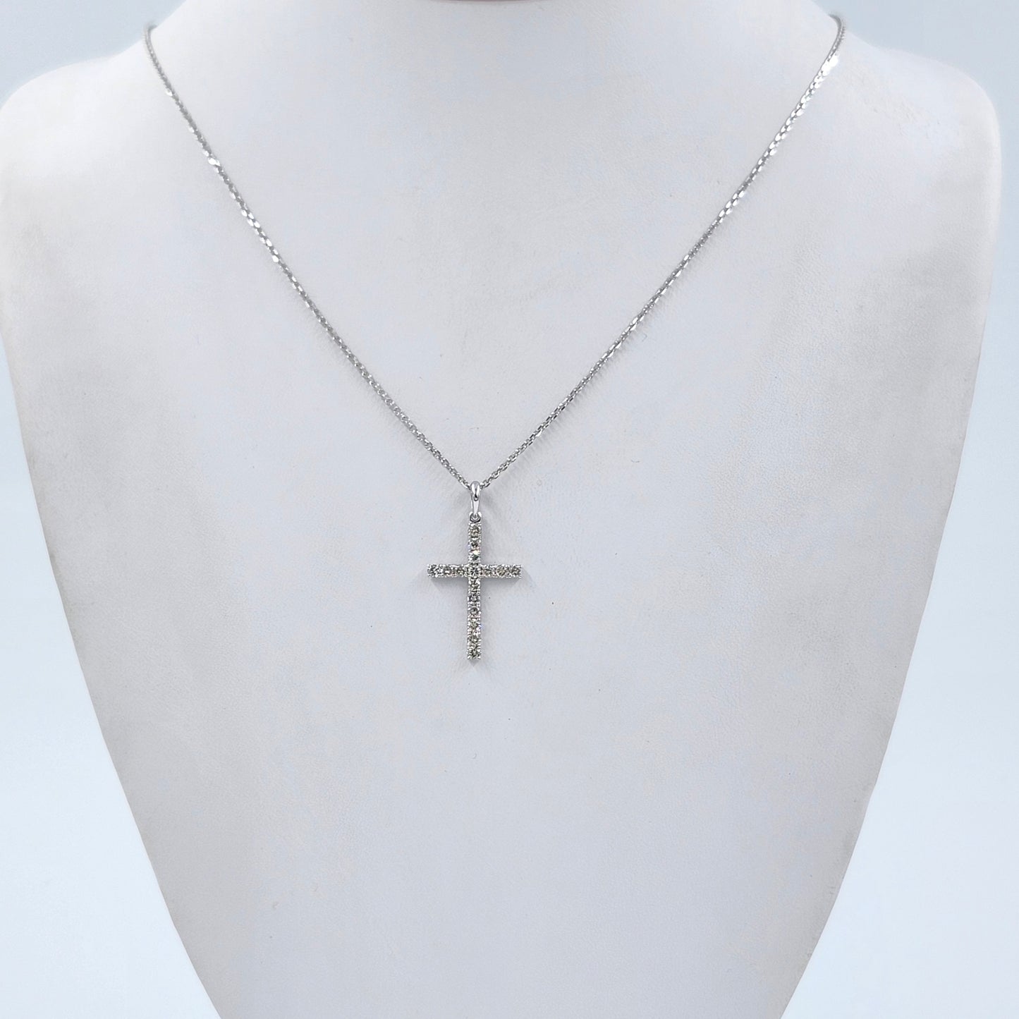 0.75ct Natural Diamond Cross Pendant: 14K Gold Religious Necklace