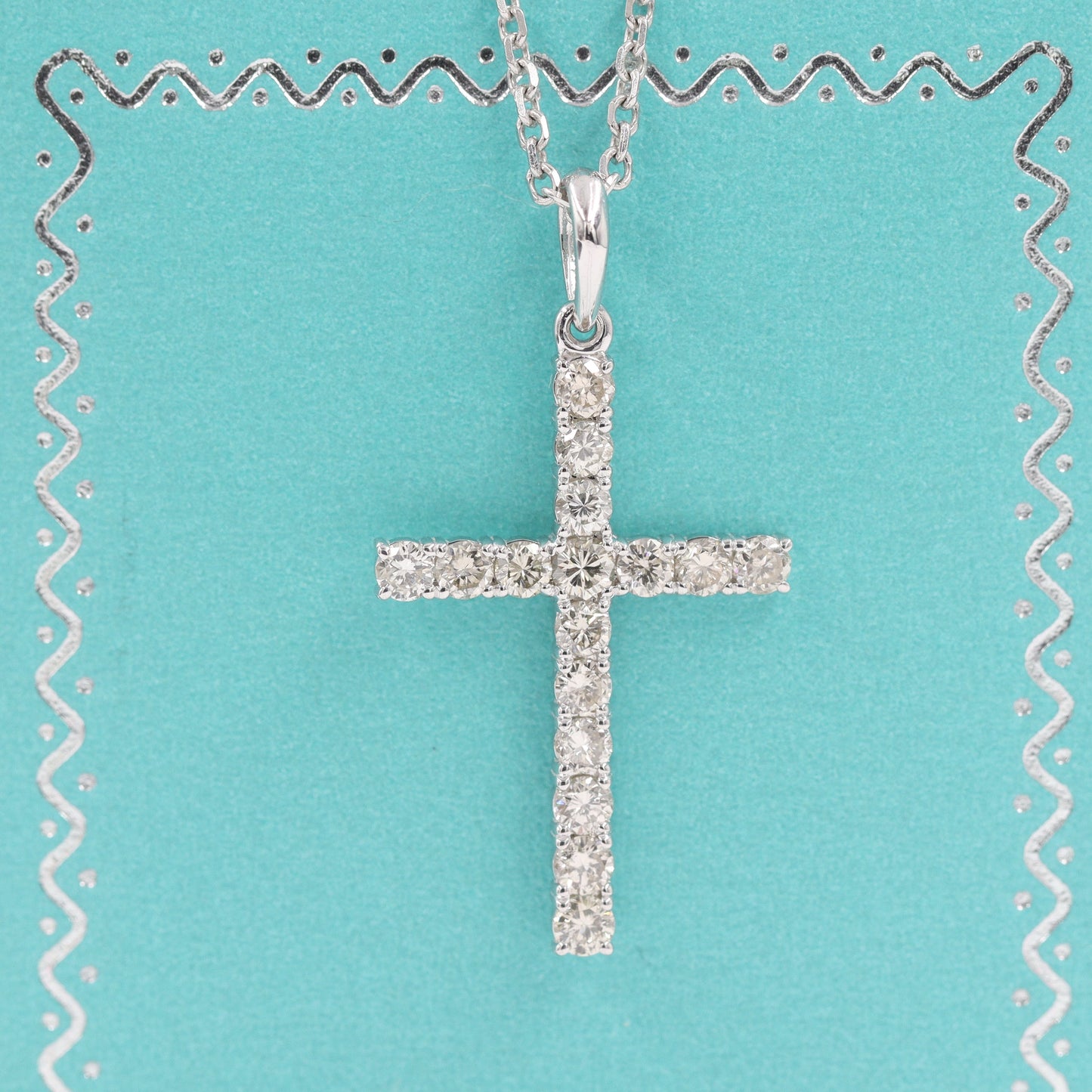 0.75ct Natural Diamond Cross Pendant: 14K Gold Religious Necklace
