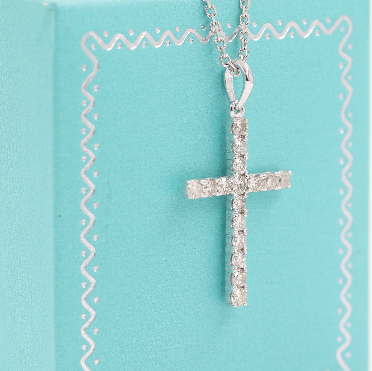0.75ct Natural Diamond Cross Pendant: 14K Gold Religious Necklace