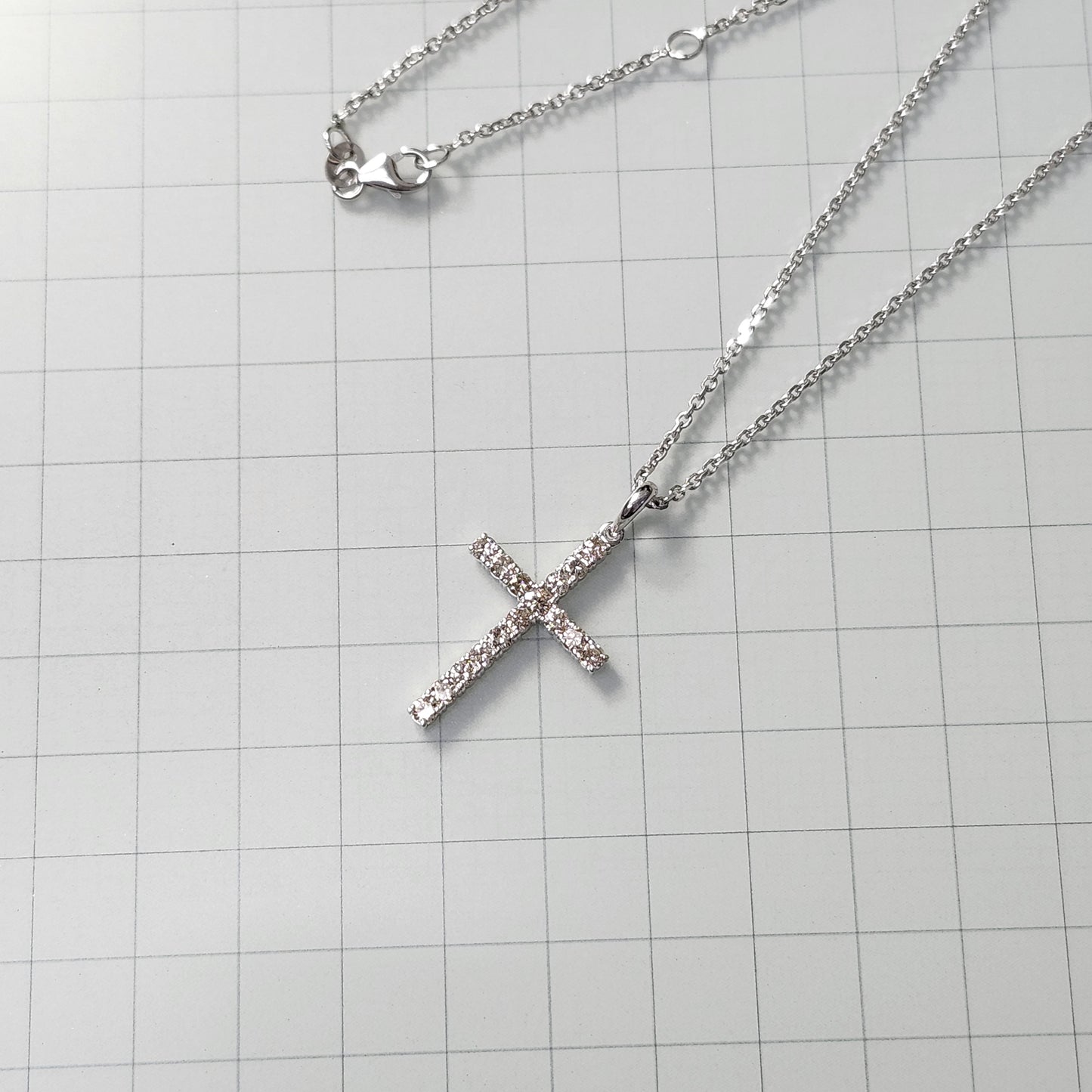 0.75ct Natural Diamond Cross Pendant: 14K Gold Religious Necklace