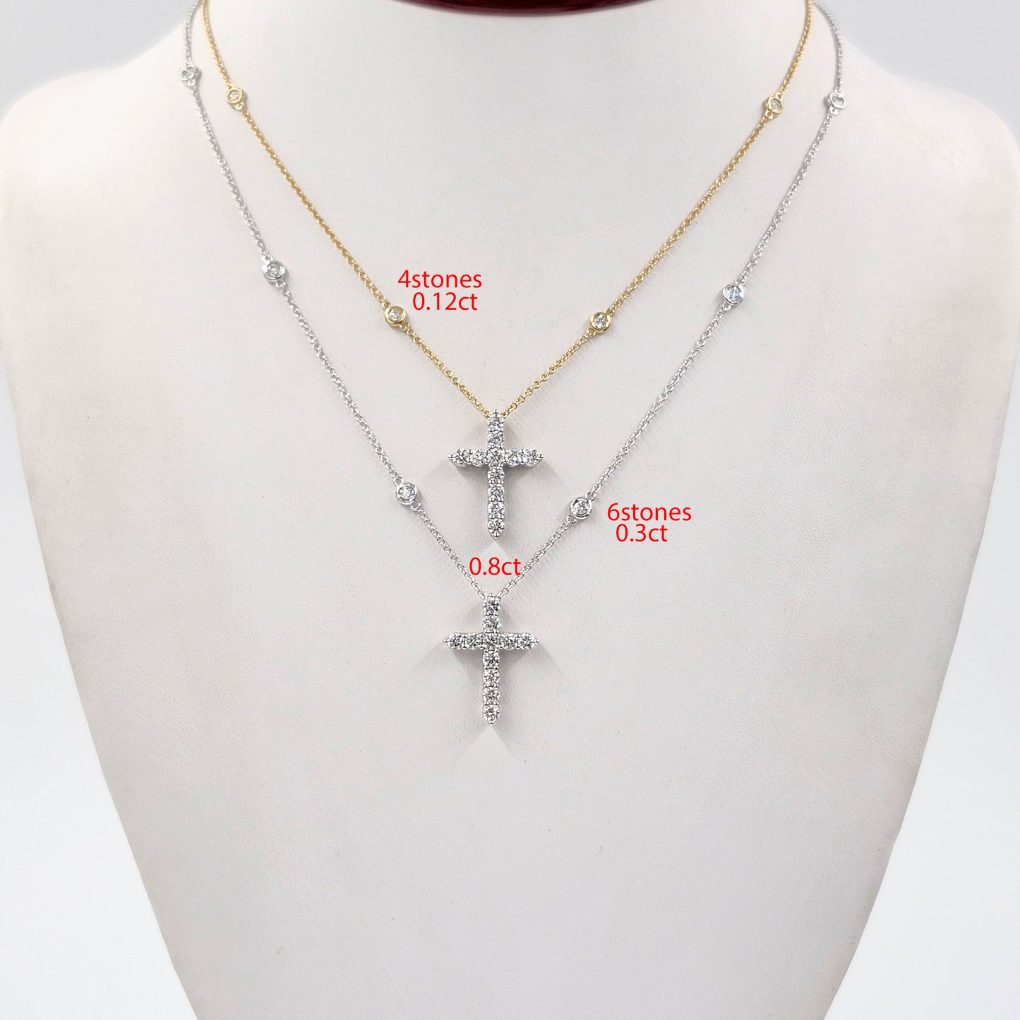 Six Natural Diamonds Bezel By The Yard Necklace/14K gold 0.18ctw~0.42ctw Diamond Necklace/Diamond Wedding Necklace/Anniversary Gift