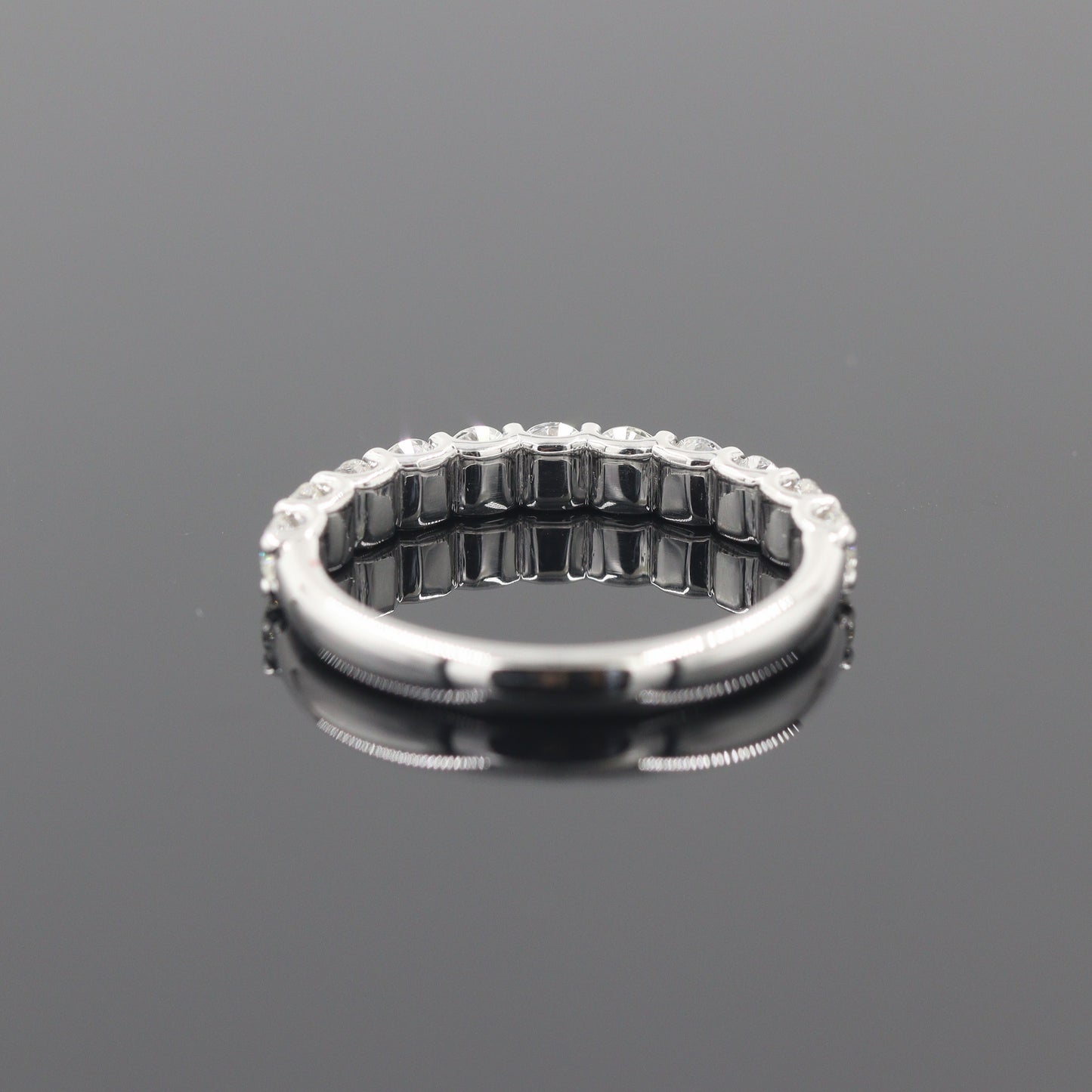 1.2ct Natural Diamond Half Eternity Ring: 14K Gold Stackable Diamond Wedding Band - Anniversary gift