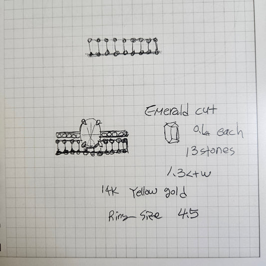 Sean's handmade custom order ( Emerald Cut Diamond )