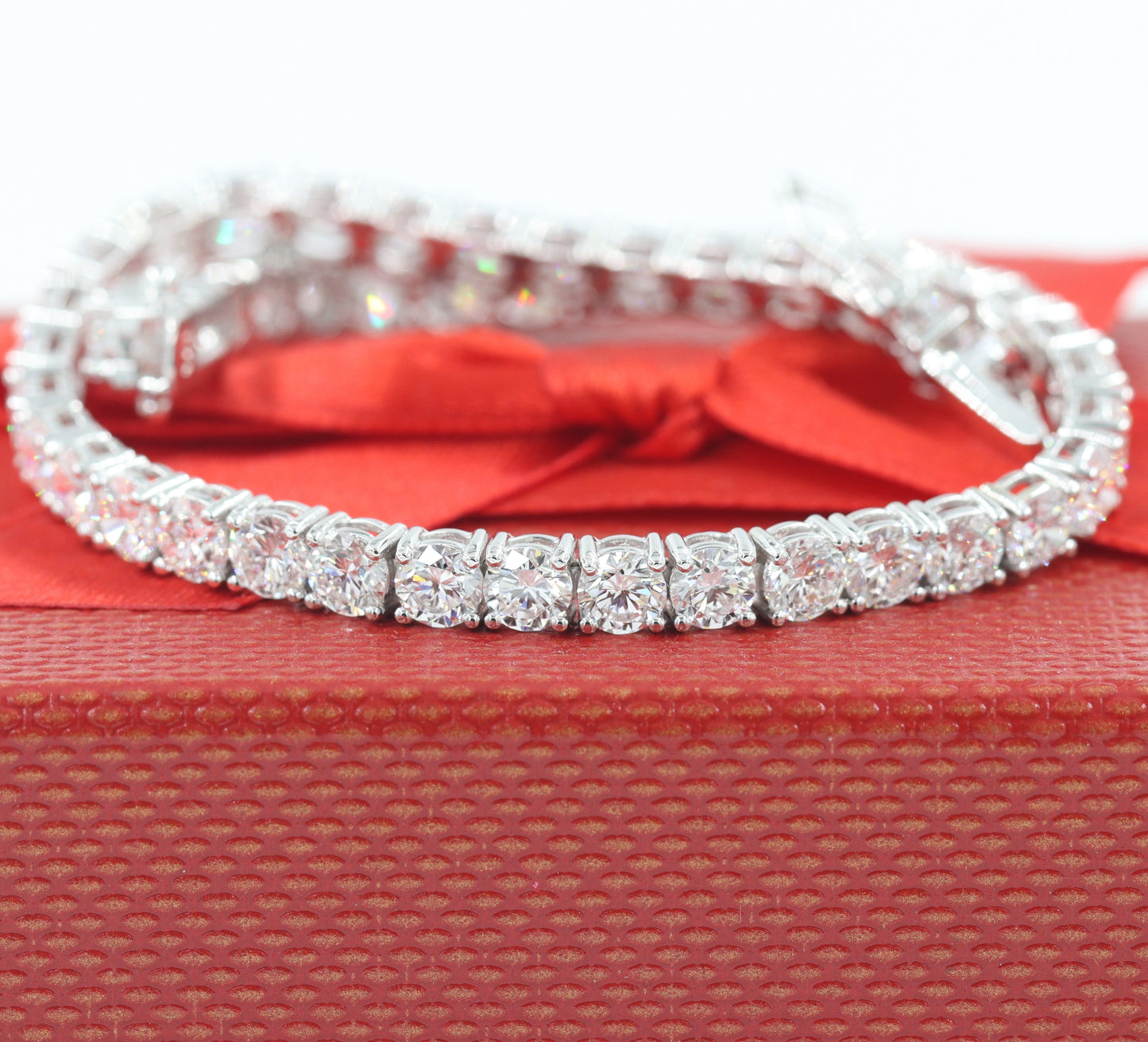 12ct Lab Grown Diamond Tennis Bracelet: 14K Gold Engagement Bracelet - Anniversary gift