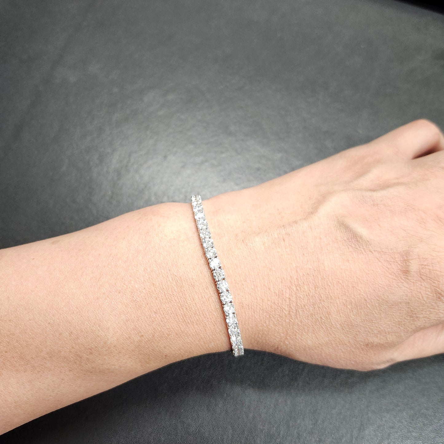 12ct Lab Grown Diamond Tennis Bracelet: 14K Gold Engagement Bracelet - Anniversary gift