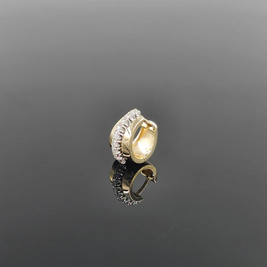 14K Diameter 13mm Diamond Earrings/Two Tone gold Natural Diamond Hoop Earrings/Diamond Hoops/Anniversary gift/Diamond Earrings/Gift for her