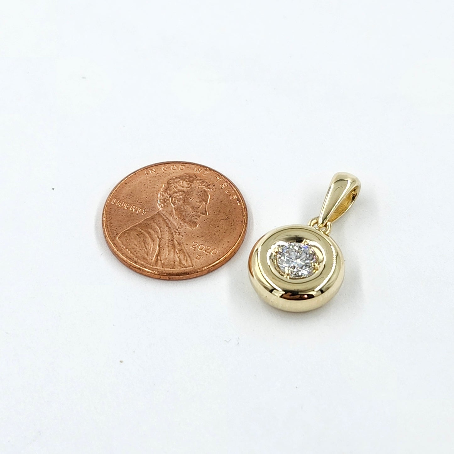 14K Gold 0.5ct Lab Grown Diamond Solitaire Pendant - Pendant Only- Anniversary gift