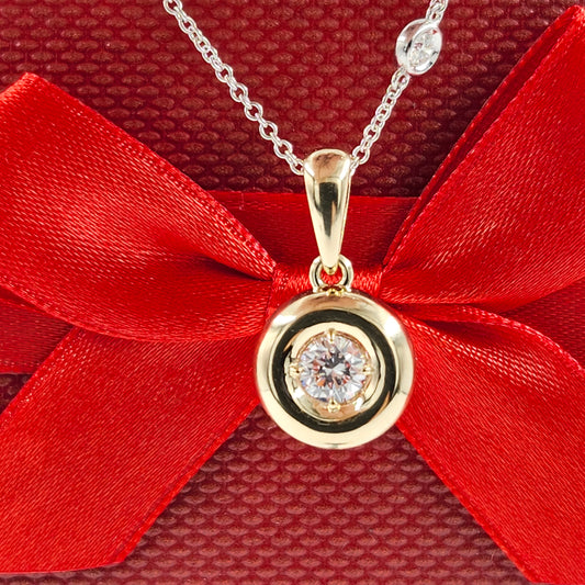 14K Gold 0.5ct Lab Grown Diamond Solitaire Pendant - Pendant Only- Anniversary gift