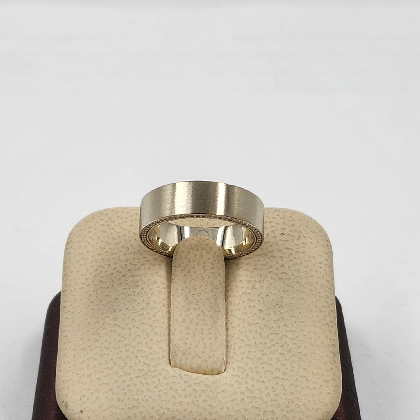 Natural Diamond Full Eternity Wedding Band - 14K Gold 5.8mm Bead- Anniversary gift