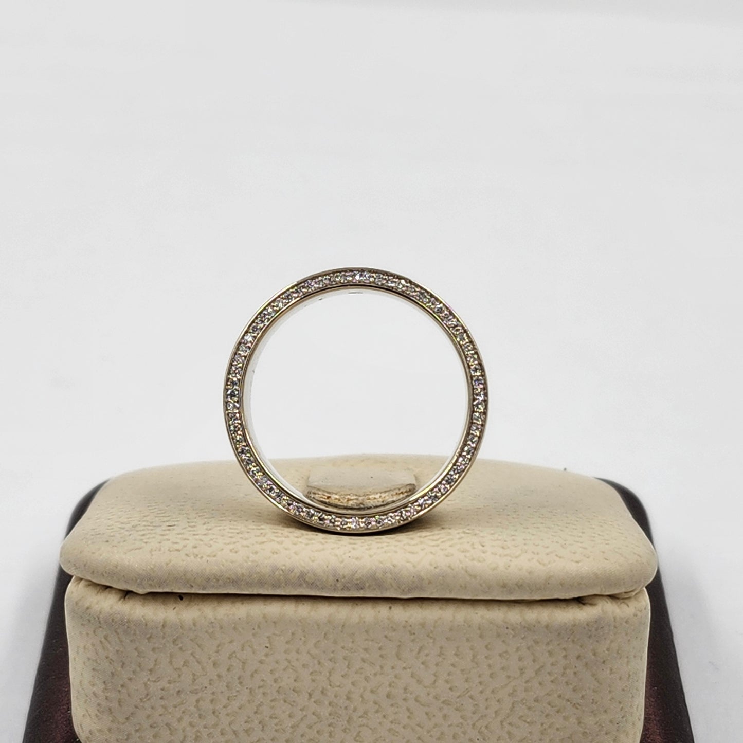 Natural Diamond Full Eternity Wedding Band - 14K Gold 5.8mm Bead- Anniversary gift
