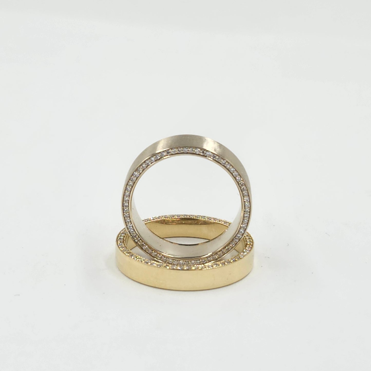 Natural Diamond Full Eternity Wedding Band - 14K Gold 5.8mm Bead- Anniversary gift