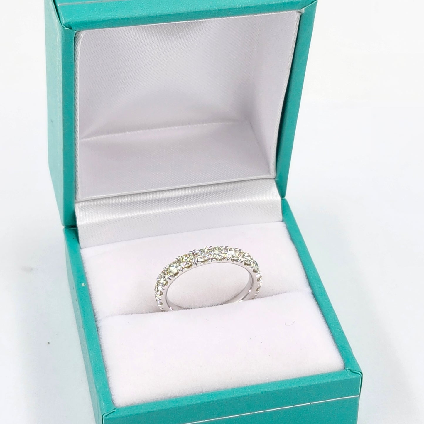 Lab Grown Diamond 3/4 Eternity Wedding Band - 14K Gold Diamond Ring - Anniversary Ring