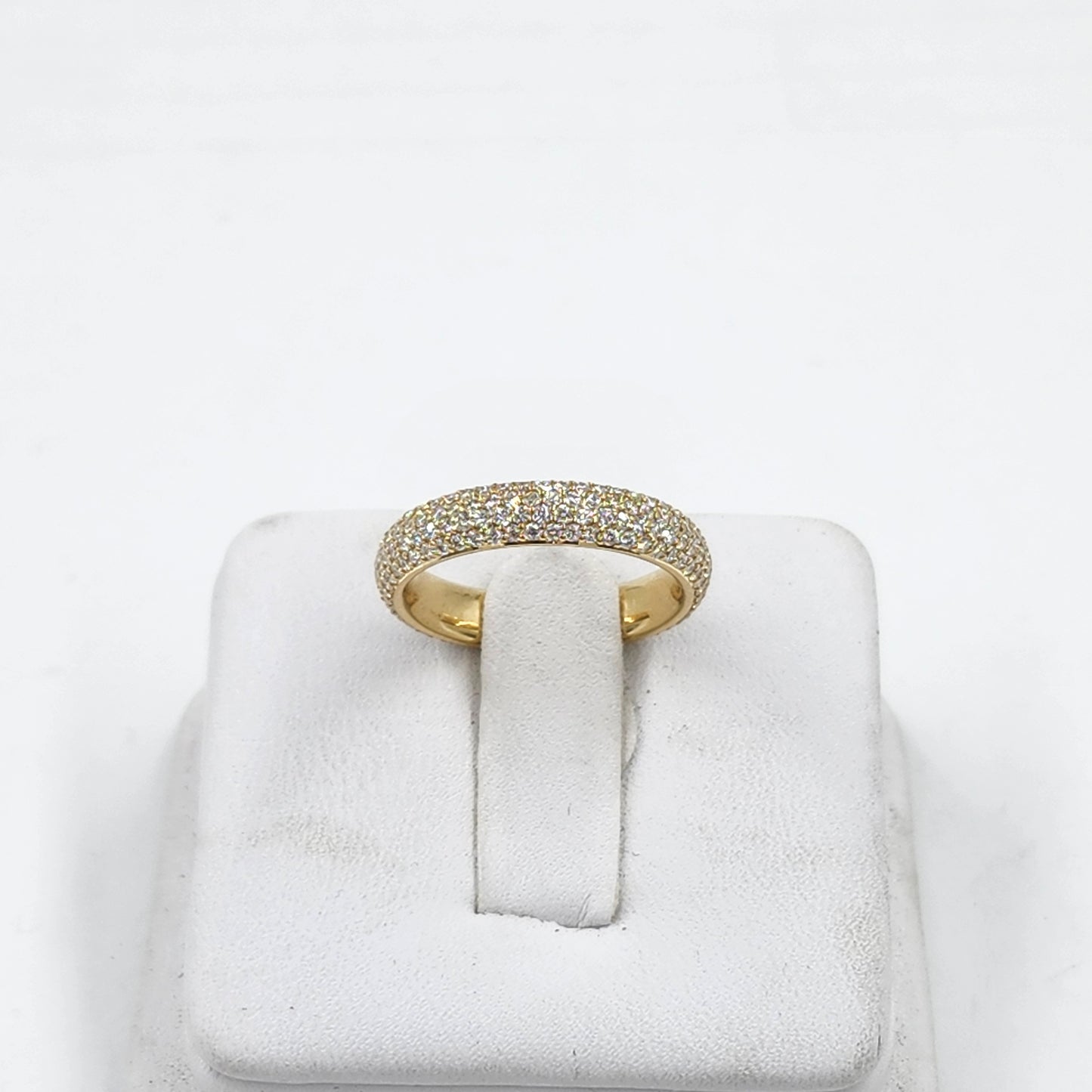 14K Gold Full Eternity Diamond 4.0mm Wedding Band - 3 Row ,4 Row Diamond Ring - Anniversary Ring