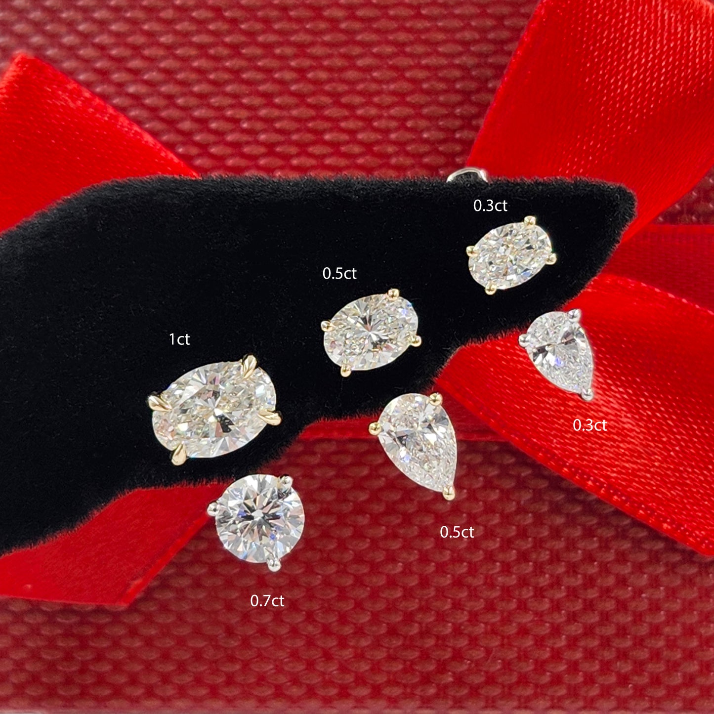 Lab Grown Diamond Oval Stud Earrings: 14k Gold, Hidden Halo, Wedding Jewelry - Anniversary gift